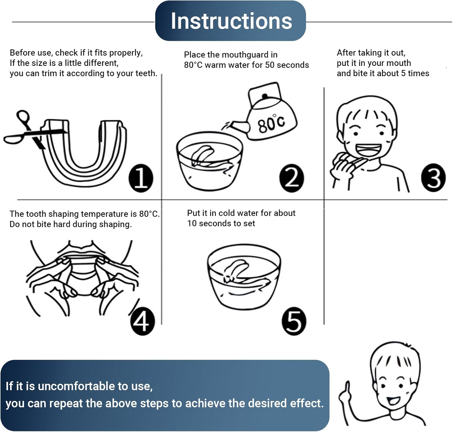 Mouth Guard, 2 Pcs Sports Mouthguard with Case for Rugby, Boxing, Mixed Martial Arts, Hockey, MMA, Karate, Taekwondo, Basketball, Football for Teens, Adults (Black & White) image number 2