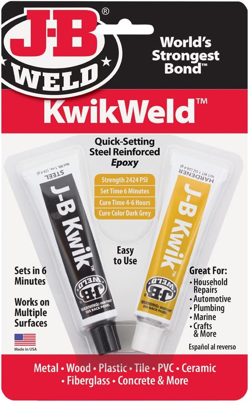 JB Weld Kwikweld Quick Setting Steel Reinforced Epoxy, 2 Oz image number 1