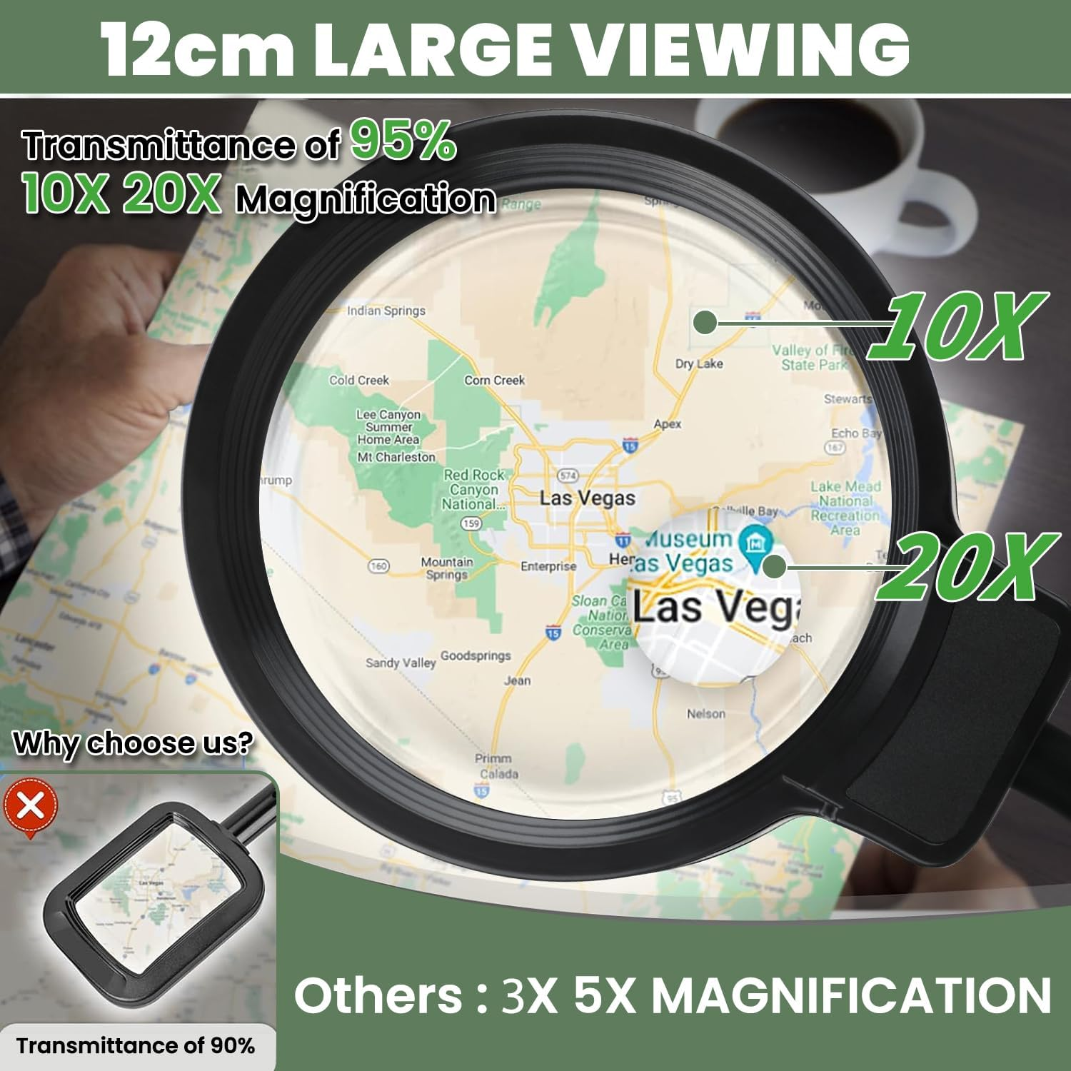 Magnifying Floor Lamp with Stand 10X 20X Magnification, 72 LED Flexible Gooseneck Light, 3 Color Modes, Adjustable Brightness, Dimmable Magnifier Glass for Repair, Sewing, Crafts image number 4