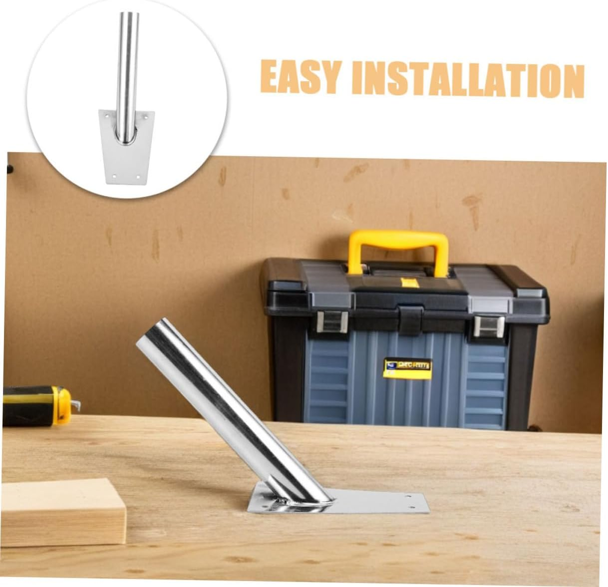 NULYLU 2Pcs Stainless Steel Flag Pole Holder: Heavy Duty Flagpole Mounting Bracket - 25Mm Inner Diameter - outside House Flag Pole Bracket for Wall Mount image number 4