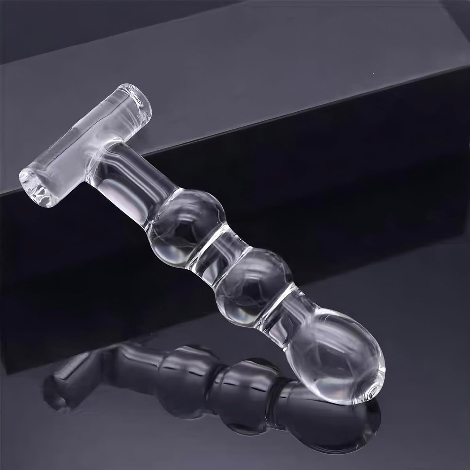 Glass Dildo Anal Plug - 15Cm Crystal Clear Temperature Play Toy for G-Spot & Prostate Stimulation, Sensual Massage Beads for Men, Women & Couples (Special Shape) image number 1