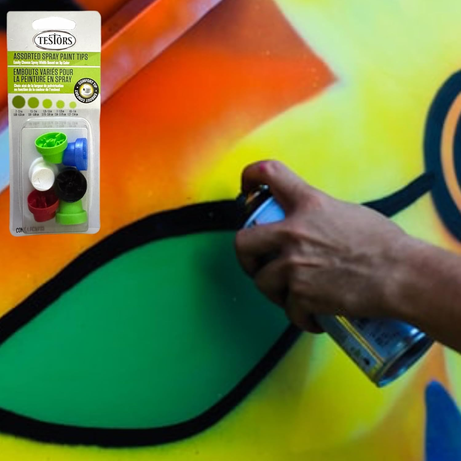 6Pc (1 Pk) Replacement Female Spray Paint Caps Variety Pack Aerosol Spray Can Cap Tips Nozzles DIY Home Improvement Projects Pro Tagger Artists Art Street Art Tips - Made in USA image number 1