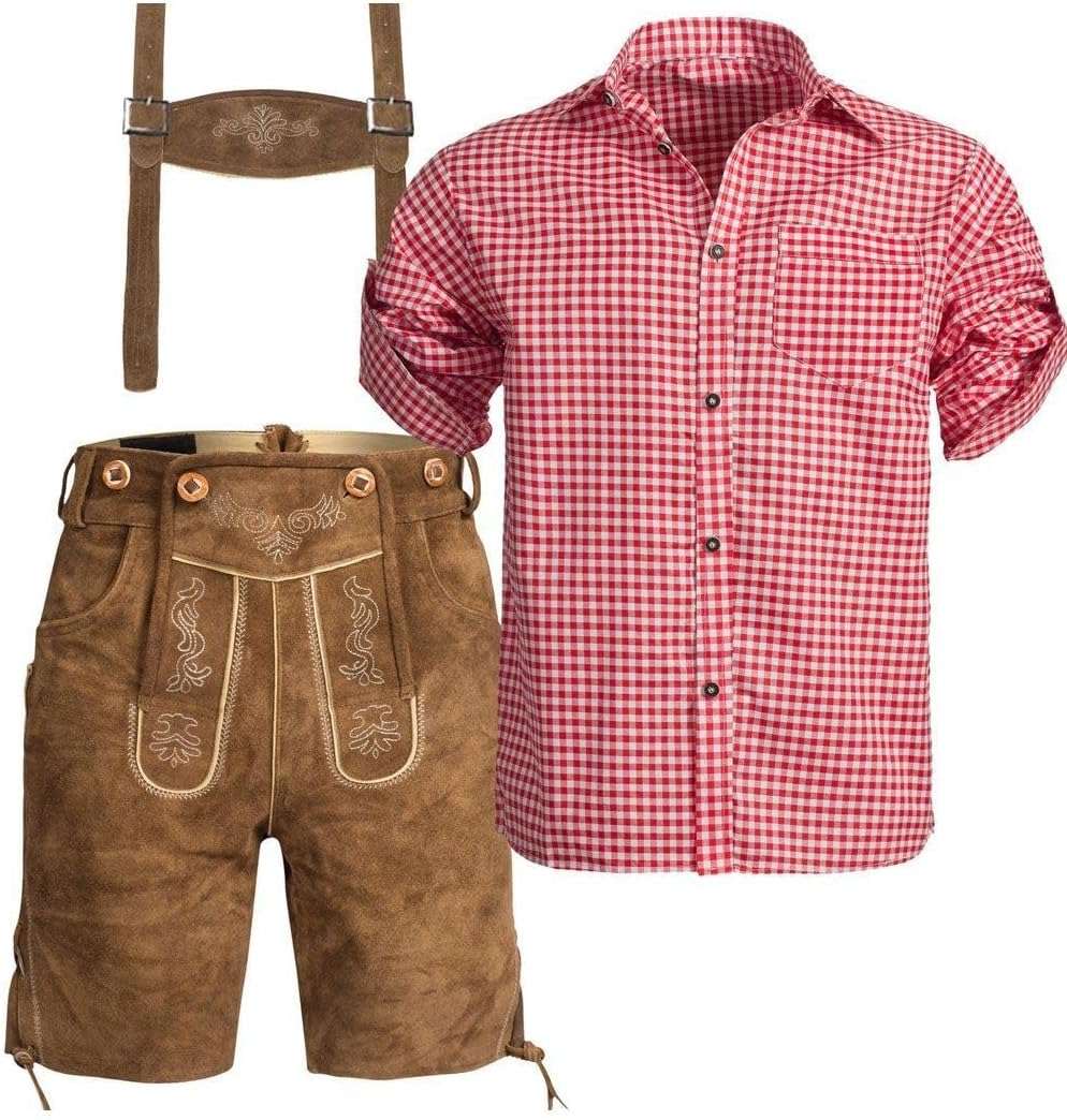 Blossom Costumes German Brown Faux Suede Lederhosen Oktoberfest Beer Mens Costume image number 3