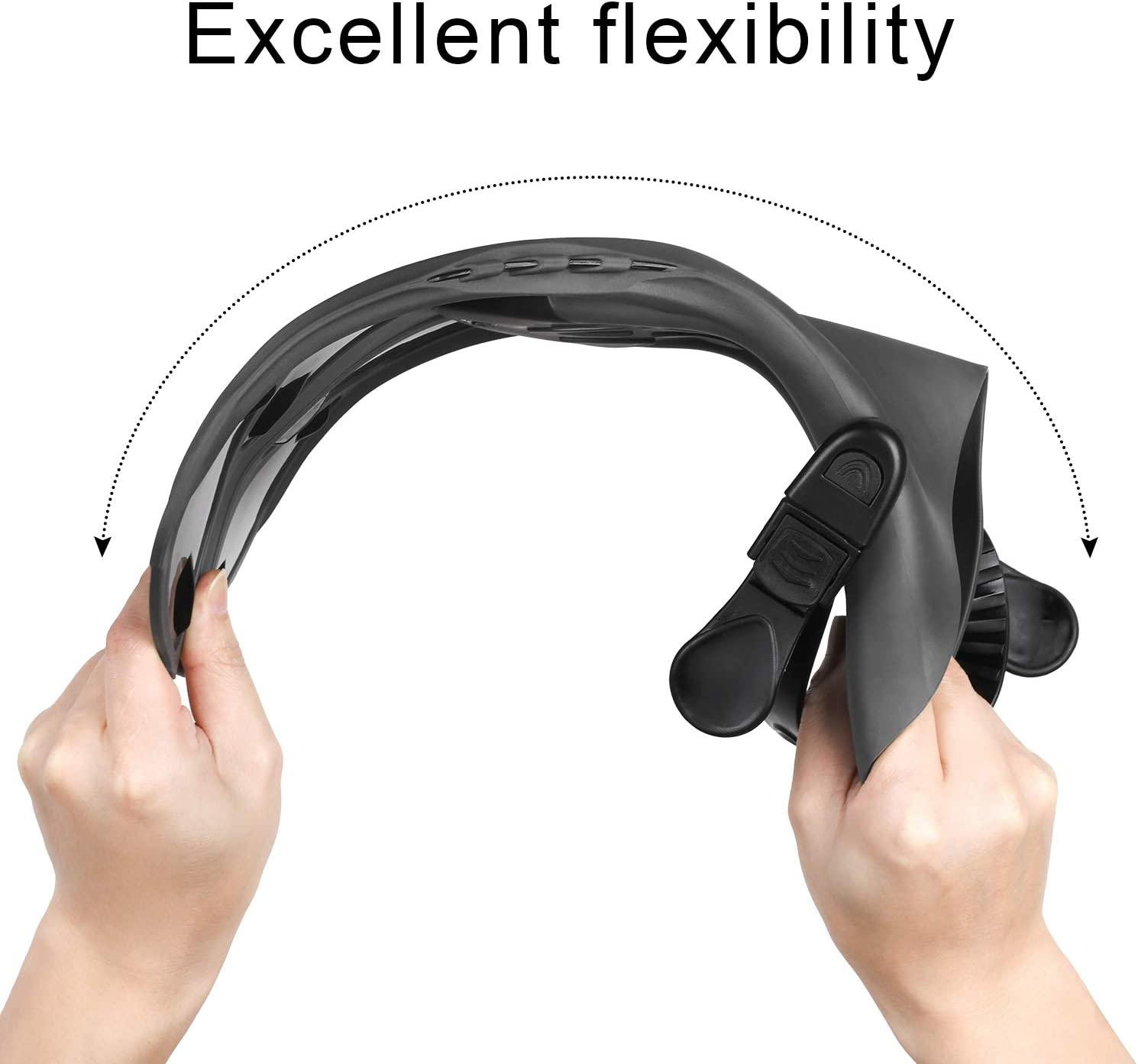 Oumers Snorkel Fins, Travel Size Adjustable Strap Diving Flippers with Mesh Bag and Extra Buckle Connector for Men Women Snorkeling Diving Swimming image number 4