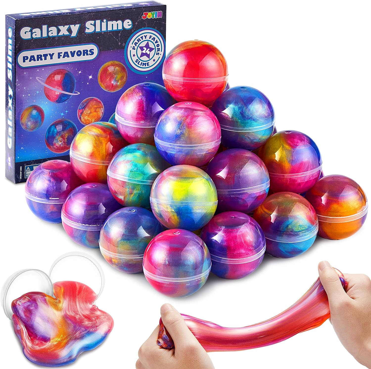 JOYIN Slime Ball Party Favors - 24 Pack Stretchy, Non-Sticky, Mess-Free Slime for Stress Relief - Safe for Girls and Boys - Classroom Rewards and Christmas Party Supplies image number 5
