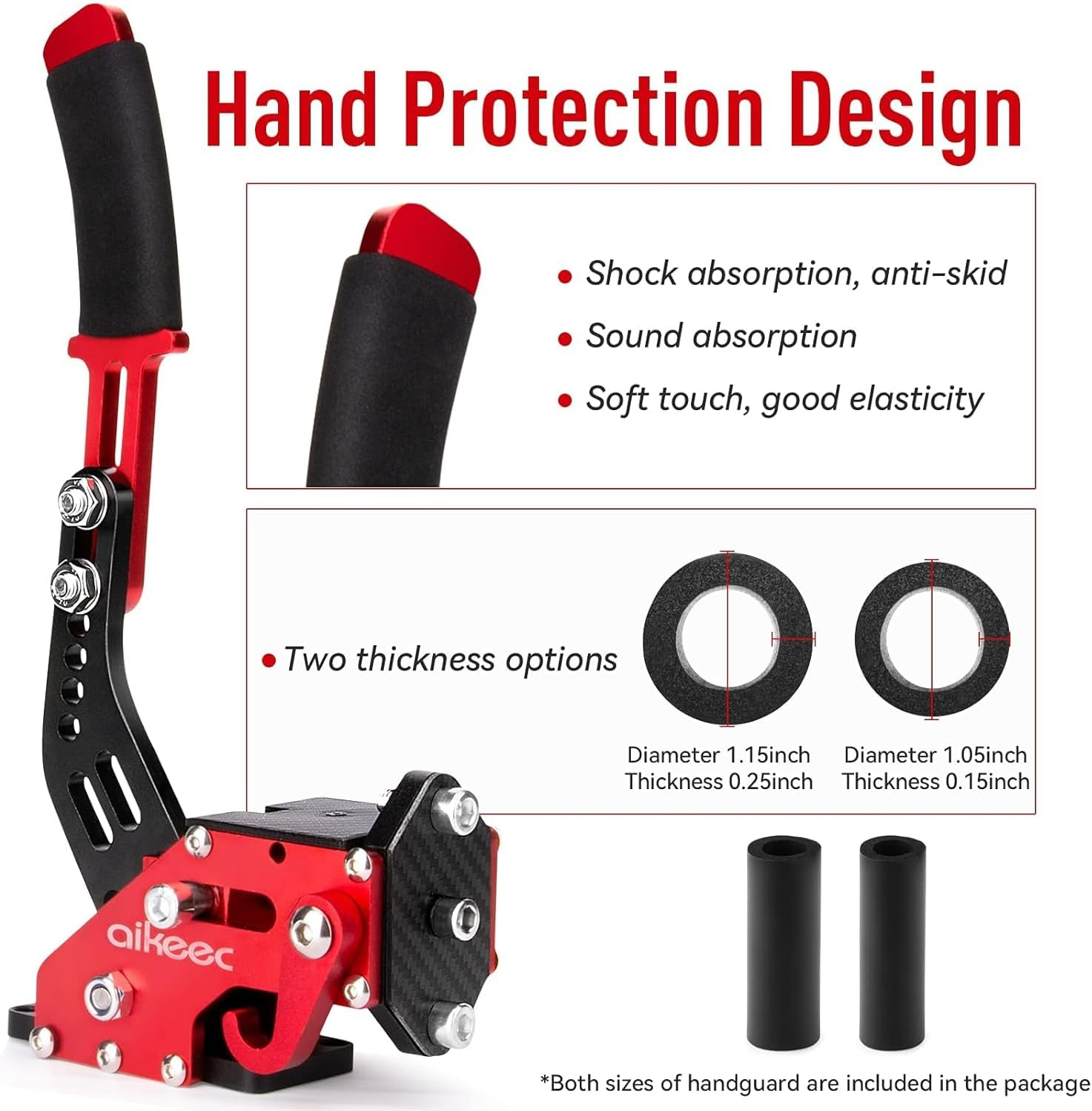 64 Bit USB Handbrake with Clamp for PC Windows Sim Racing Games G25 G27 G29 T500 FANATECOSW Dirt Rally with Handle Grip Red A image number 1