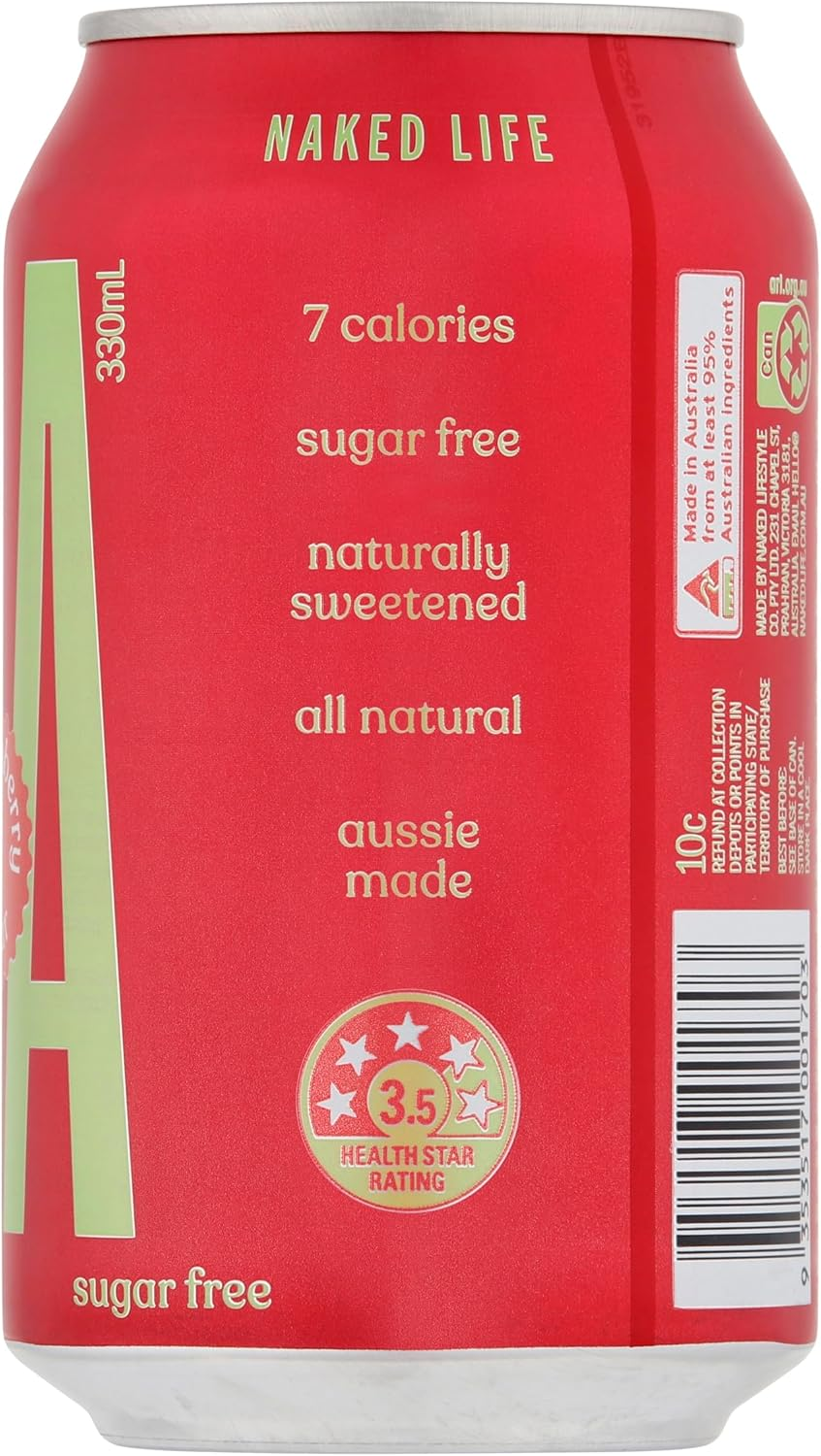 Naked Life Raspberry 330Ml X 12 image number 4