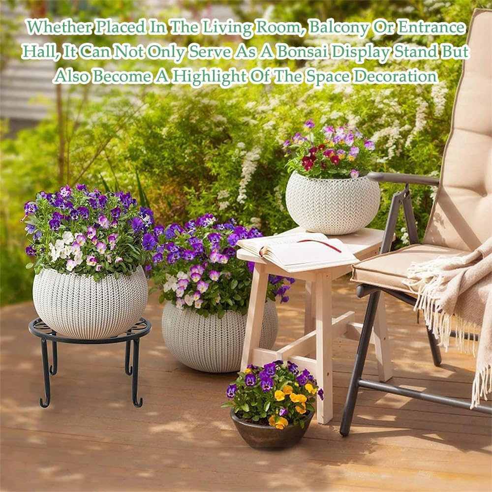 5 Pack Metal Plant Stand for Outdoor Indoor Plants Heavy Duty Flower Pot Stands for Multiple Plant Rustproof round Flower Pots Holder for Home Garden