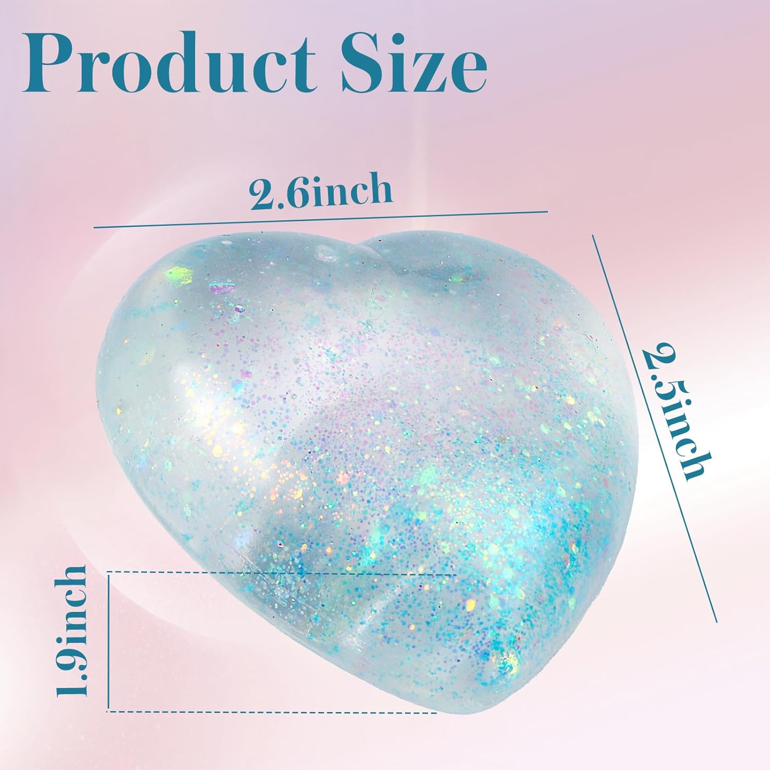 Heart Shape Stress Balls for Adult and Kids (Blue), Sugar Ball, Sensory Squishy Toys, Sugar Ball Fidget Toys, Love Shape Squishy Ball Squeeze Toy for Stress Relieve, Heart Stress Toys for Party Favors image number 1