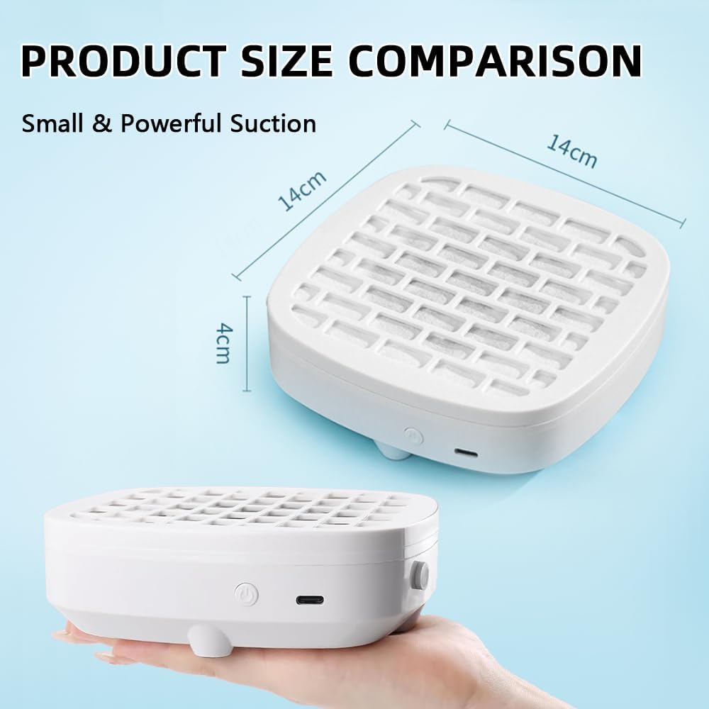 Nail Dust Collector with 30PCS Filter Pads and Nail Dust Brush, Vacuum Fan Dust Collector for Beginner Mini Dust Suction Machine Manicure Pedicure Tool for Acrylic Nail Polishing for Home Use image number 6