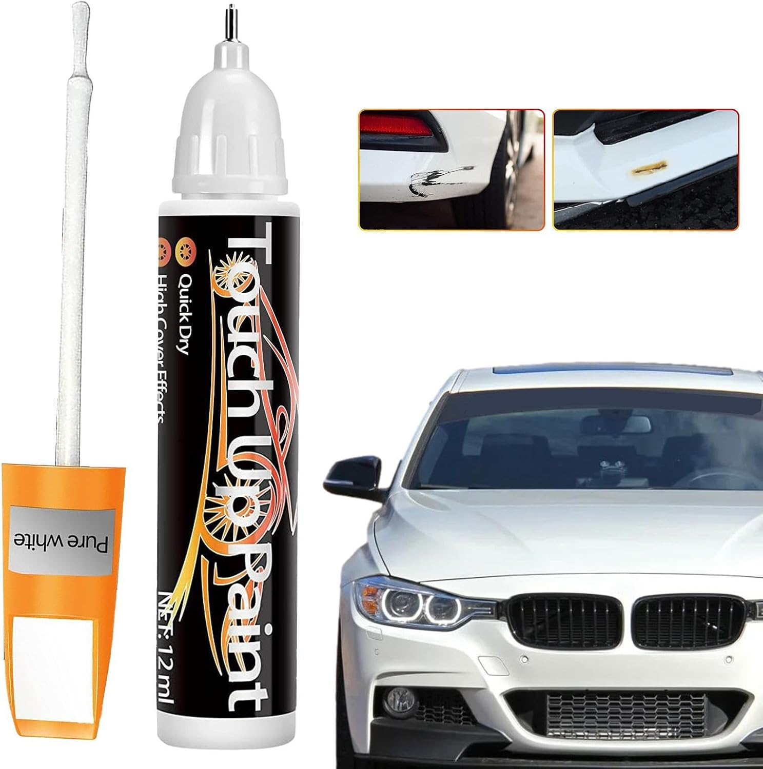 Car Scratch Remover Pen | Touch-Up Paint Pen and Car Scratch Remover - 2-In-1 12Ml Car Paint Pen for Deep Scratches, Various Cars, Vehicles, Paint Repair Buniq image number 6