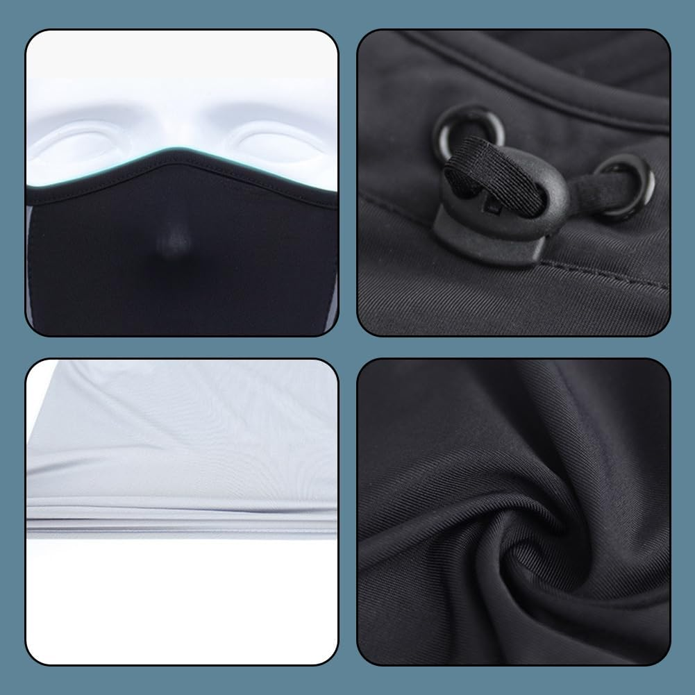 Balaclava Face Mask, Summer Cooling Neck Gaiter with Glasses Holes,Sun Protection Breathable Sports Face Balaclava Ski Motorcycle Cycling Face Mask UV Protection for Men Women Sun Hood (Large) image number 1