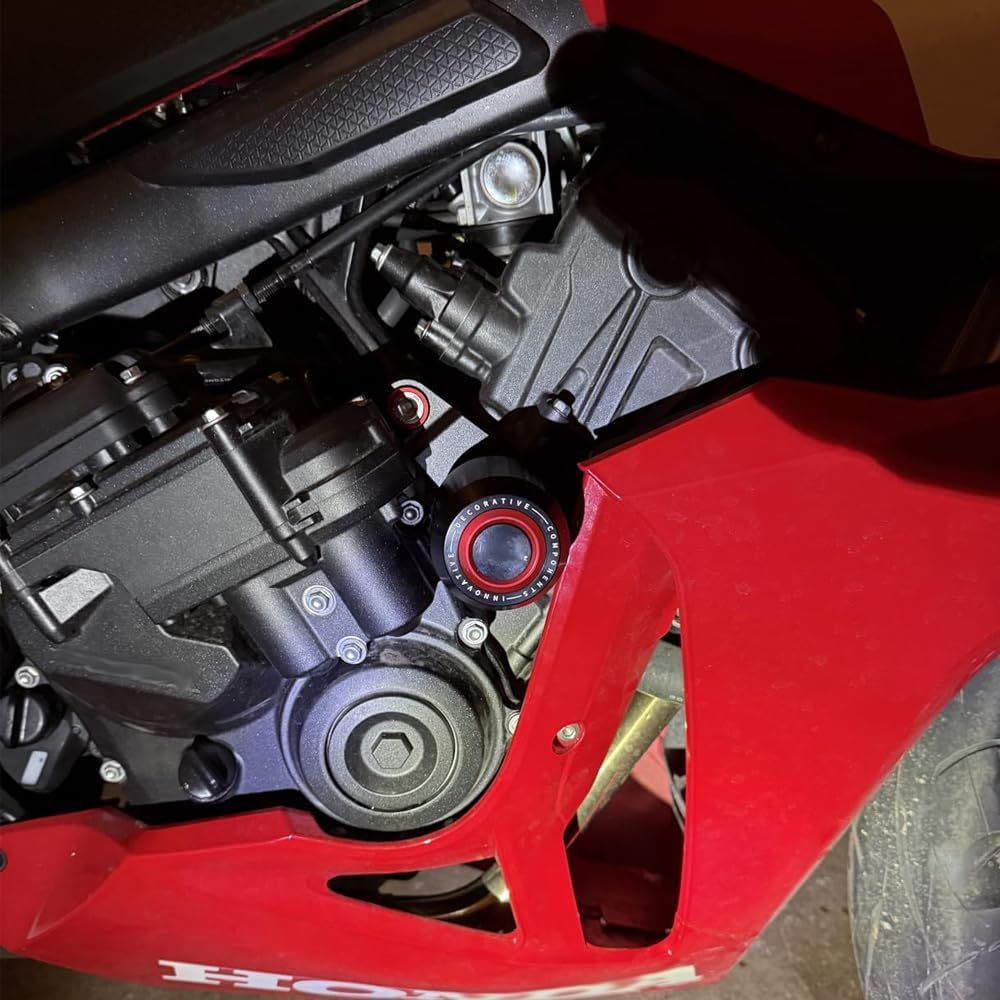 Modeer Motorcycle Frame Sliders Compatible with Hon&Da CB650R / E-Clutch 2024 2025 | CBR650R / E-Clutch 2024 2025 Falling Protector Crash Pads Cb Cbr 650 R Accessories (Black) - Blue image number 2