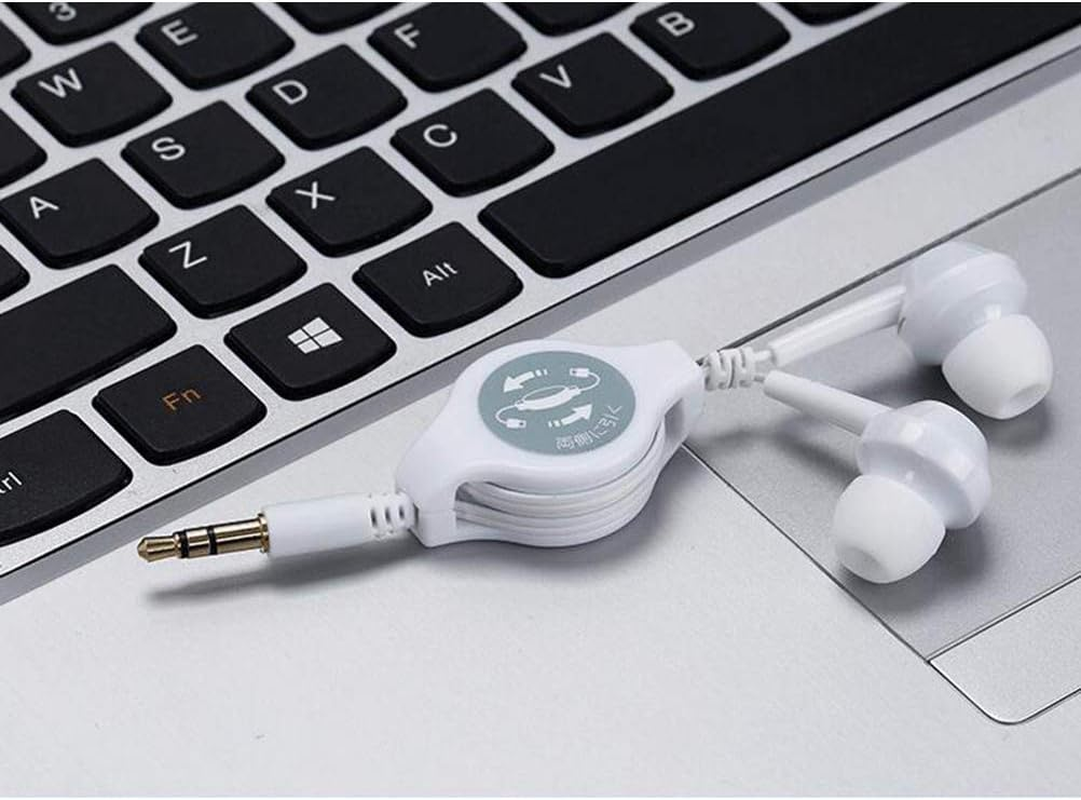 Hemobllo Retractable Dual Extension In-Ear Headphones for Tablet PC (White) image number 2
