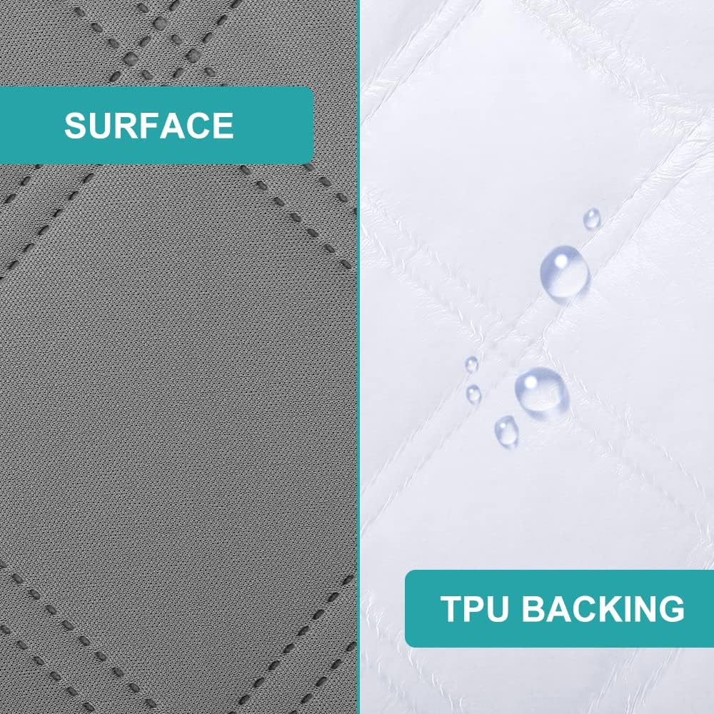 Yoofoss Waterproof Crib Mattress Protector, Quilted Fitted Crib Mattress Pad, Ultra Soft Breathable Toddler Mattress Protector Baby Crib Mattress Cover Breathable and Hypoallergenic (28''X52'') image number 4