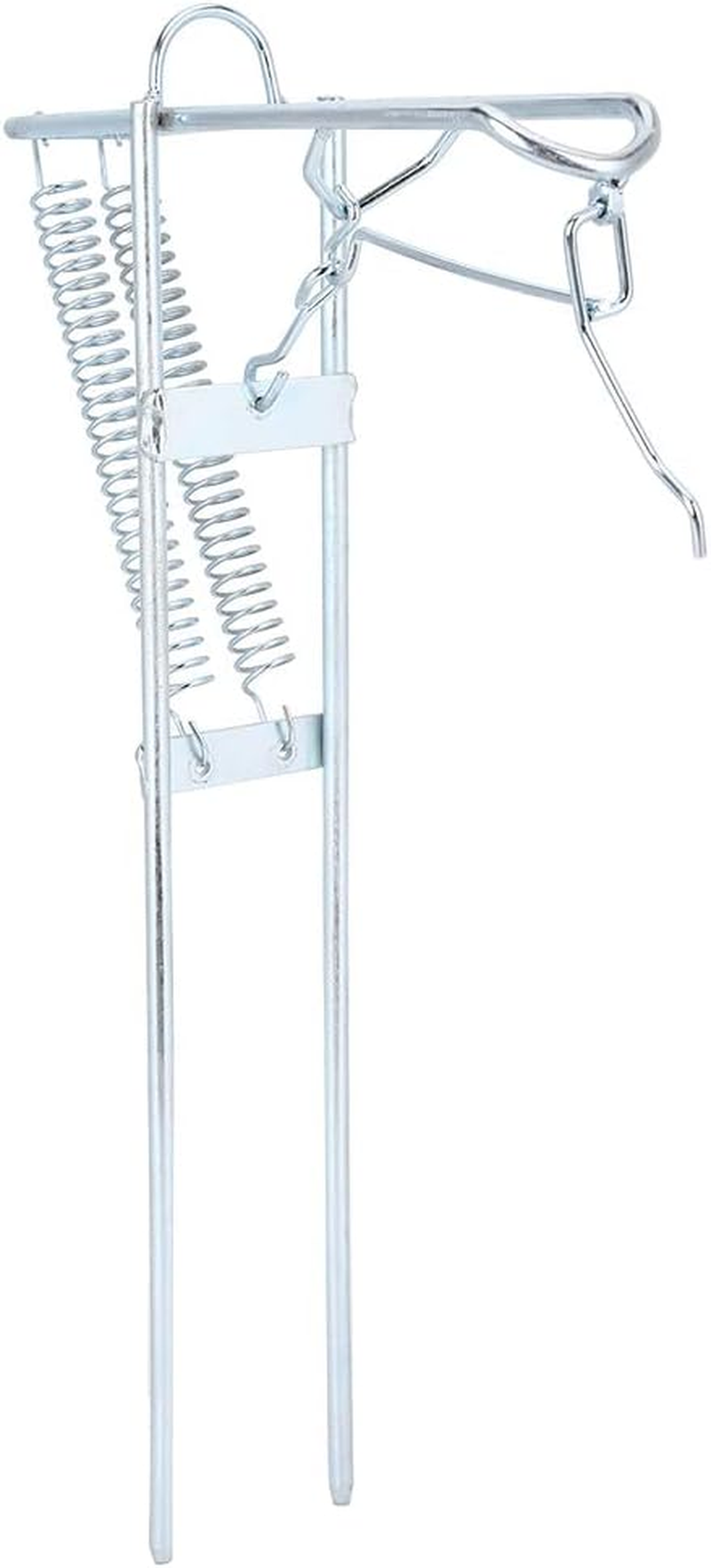 Fishing Rod Bracket, Lightweight Stainless Steel anti Rust Portable Fishing Rod Holder Practical Durable Dual Spring Fishing Pole Metal Stand Support Accessory image number 3