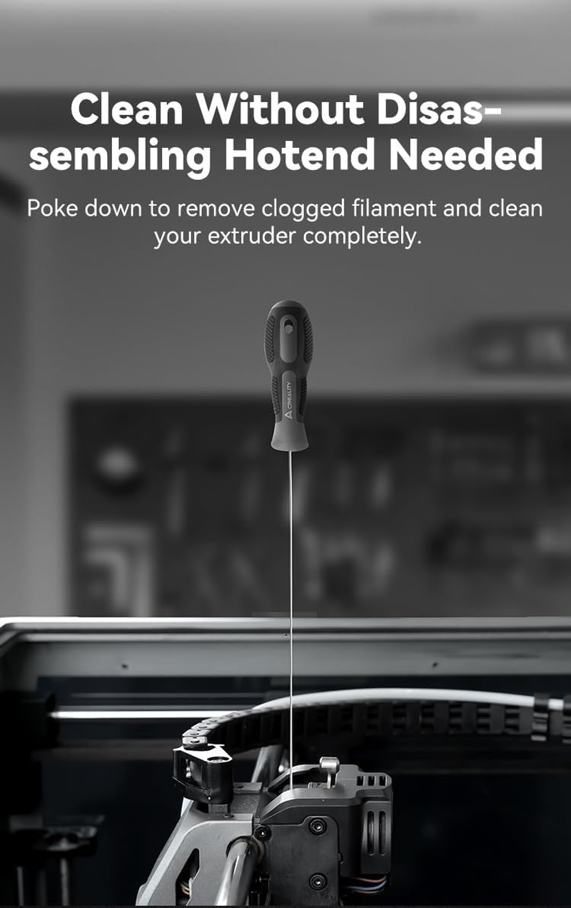 Lokkr Creality Clog Poke/Nozzle Cleaning Kit for 1.75Mm Nozzles, Must-Have 3D Printing Tool, 3D Printer Extruder Clog Removal Tool, Soft Rubber Handle, 210Mm Prolong Design,Unclog in Seconds image number 5