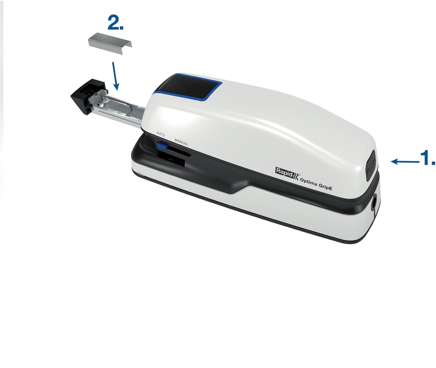 Rapid Optima Gripe 2102349 Electric Stapler Set with 1000 Staples, Capacity 20 Sheets, Ideal for Office and Home Office, White image number 4