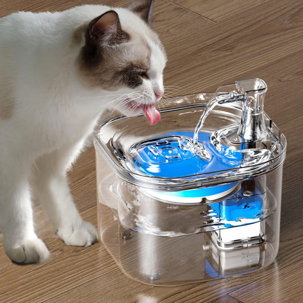 Cat Water Fountain Animal Water Dispenser, 61OZ/1.8L Super Quiet Automatic Pet Drinking Fountain with Adjustable Water Flow for Cats, Dogs, Multiple Pets (4Pc Filter) image number 6