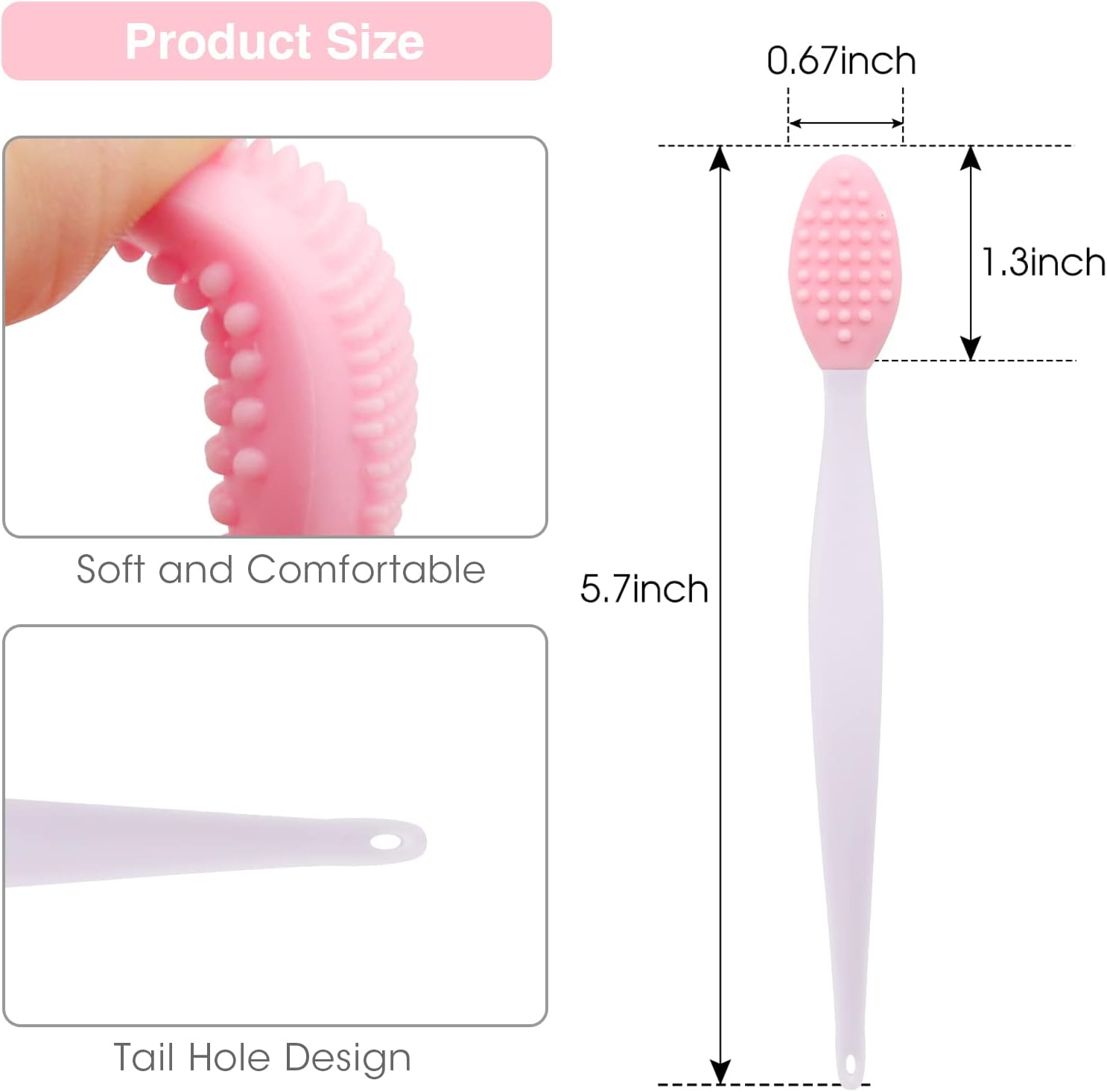 Lip Scrub Tool Silicone Lip Brush Exfoliating Double-Sided Lip Scrubber Tool for a Smoother and Fuller Appearance,Cleaner(3 Colors,3 PCS)