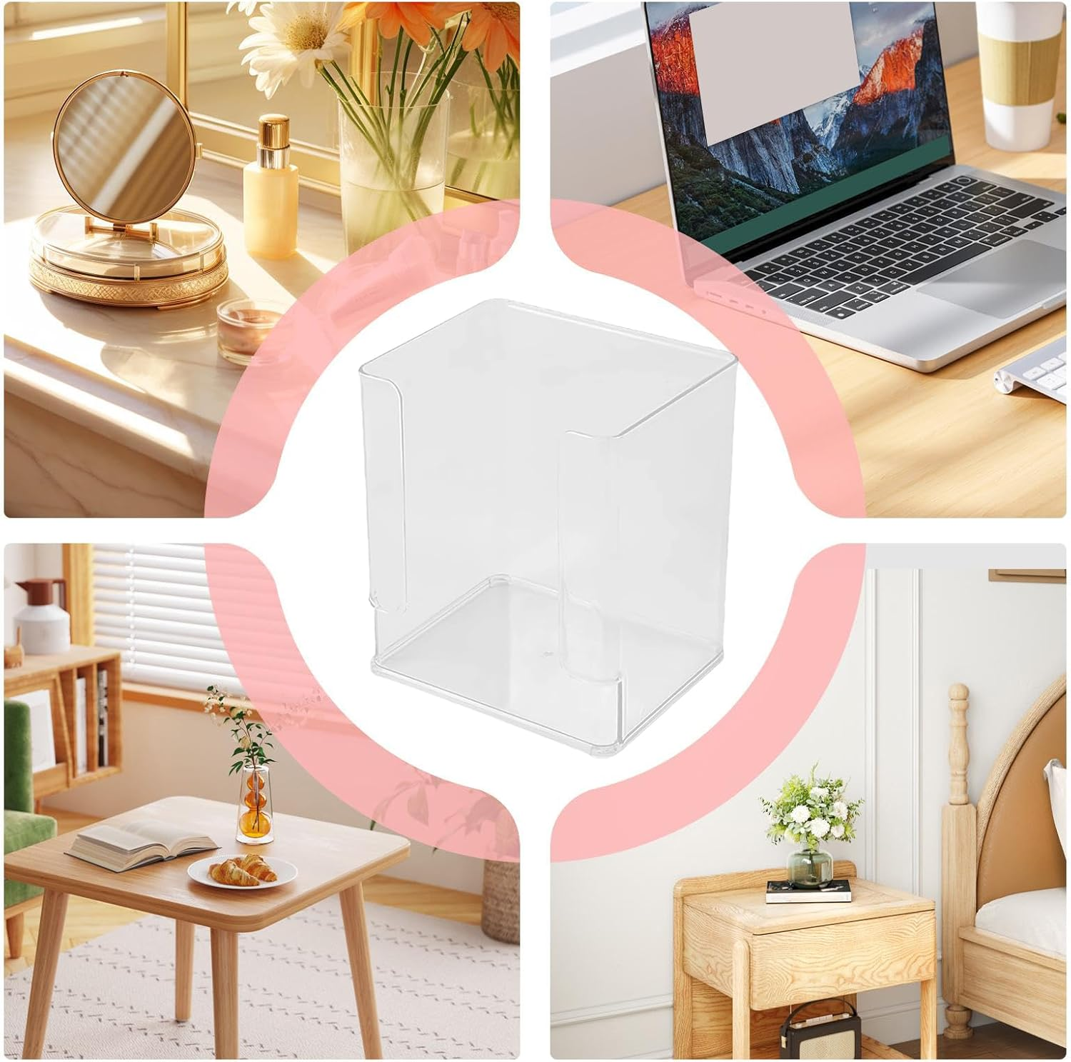 Derwrtup Acrylic Makeup Organizer - Top U Opening Divided Cosmetic Storage Case - Acrylic Cosmetic Organizer,For Offices Home Bathroom Desk Kitchen Closet Pen Pencil image number 1