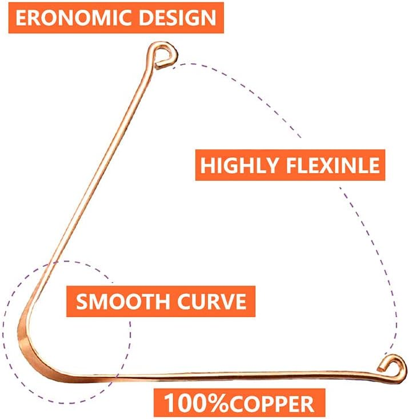 AIMALL Pure Copper Tongue Scraper - Ayurvedic Oral Hygiene Cleaner for Fresh Breath, Bacteria Removal & Enhanced Dental Health, 12Gm Thick with Curved Edge image number 1