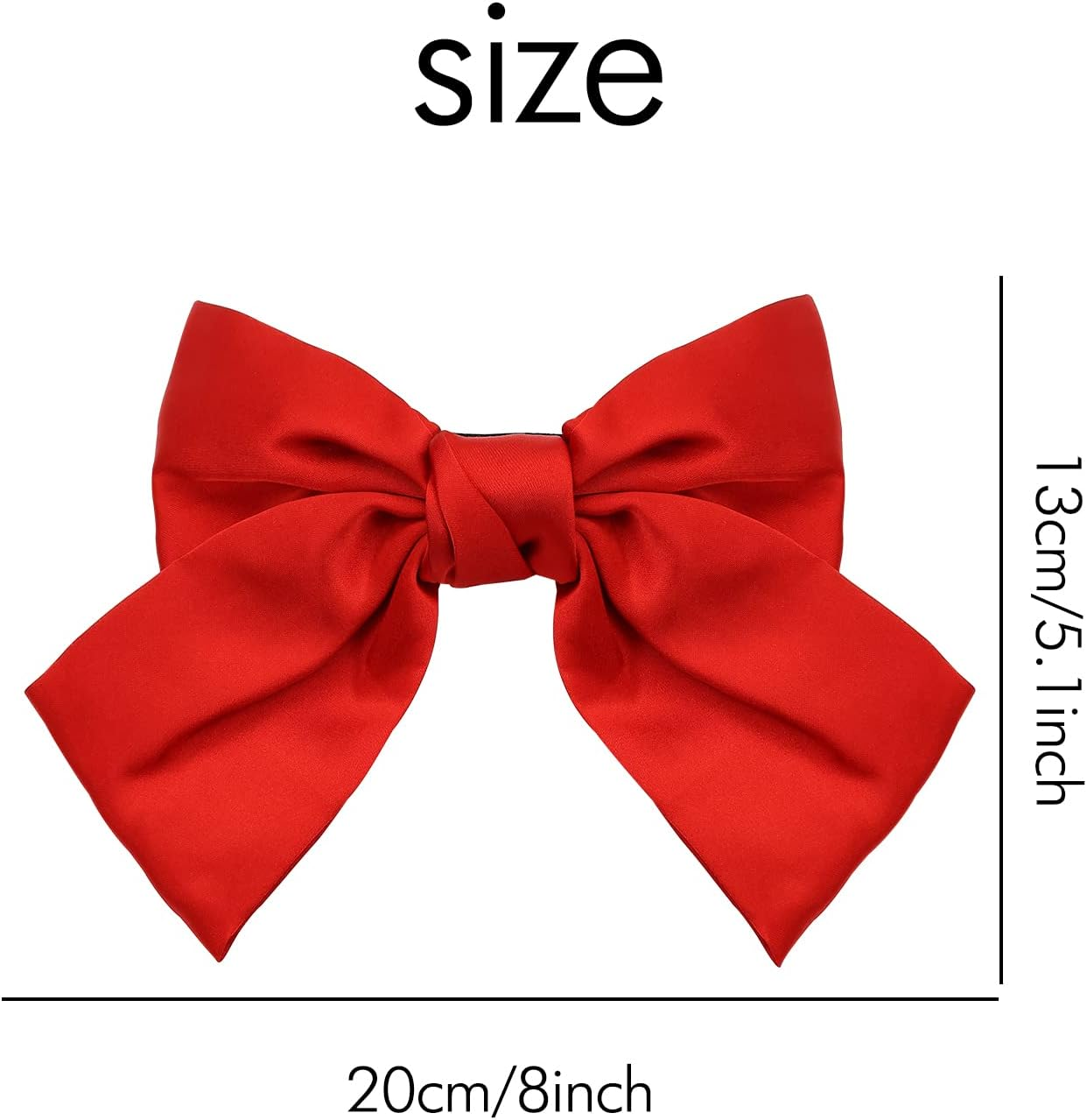12 Pack Large Big Oversized Knot Bowknot Satin Hair Bows French Barrettes Hair Clips Bun Ponytail Holder Hair Ribbon Accessories for Women Girl image number 2