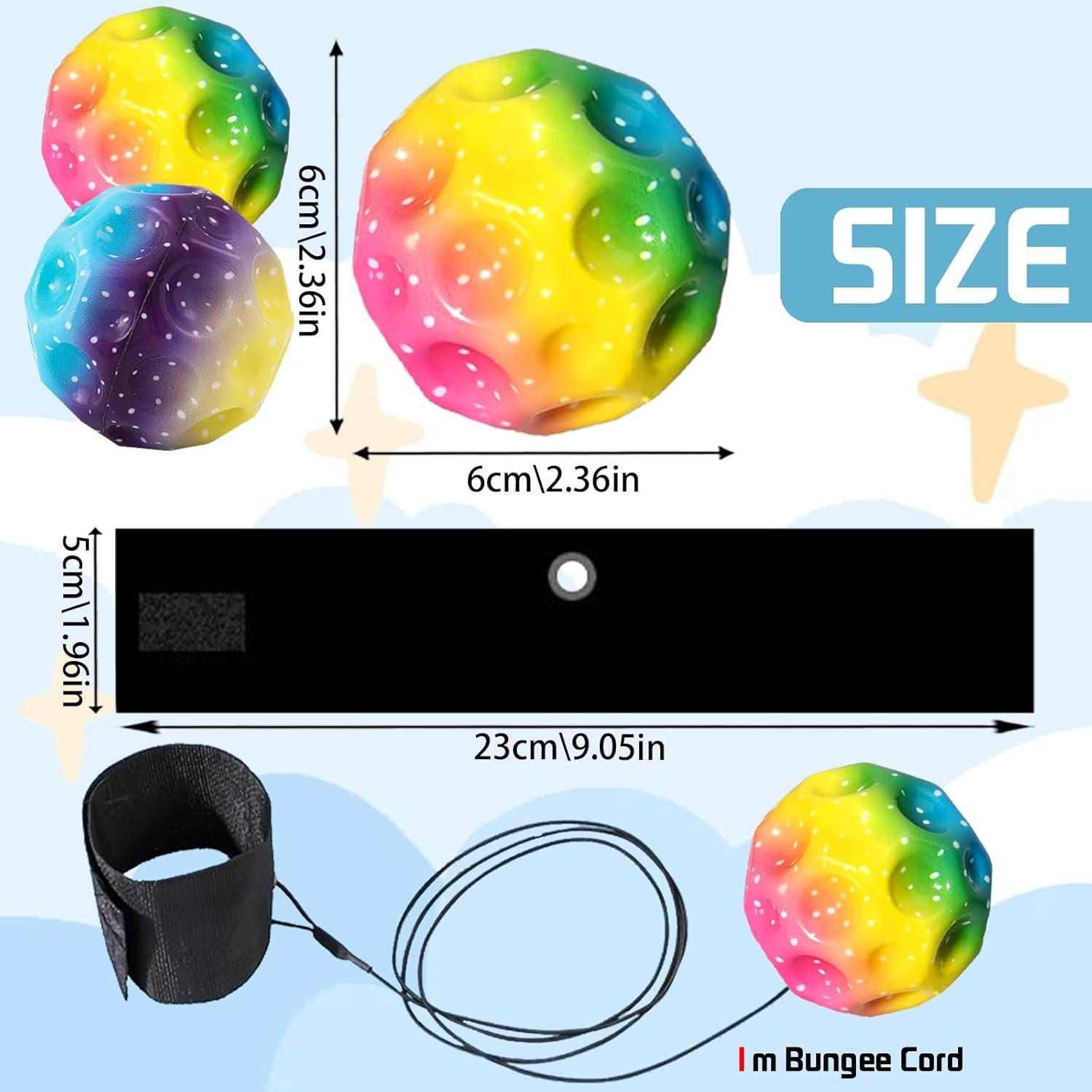 LUKIUP Children'S Jump Ball with String image number 3