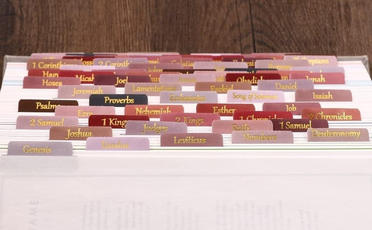 Laminated & Repostion Bible Tabs, Gold Foil Large Print Christian for Women and Men, Easy to Read and Apply Bible Journaling Tabs image number 1