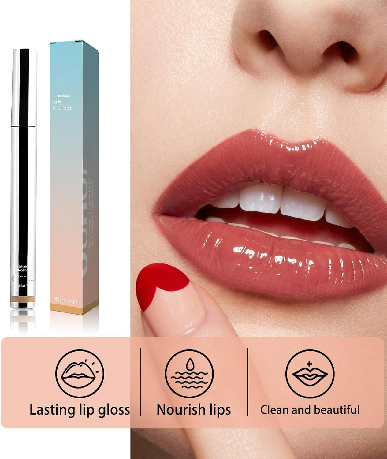 Peel off Lip Liner Stain Set-2Pcs Long Lasting Liquid Lipstick,Women Waterproof Highly Pigmented Matte Lip Gloss,Transfer Proof Lip Tint Peel off #03 Wine