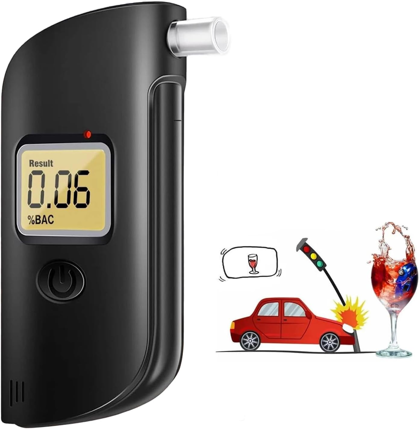 Portable Breath Alcohol Tester High Accuracy Alcohol Detector W/ 20 Mouthpieces image number 6