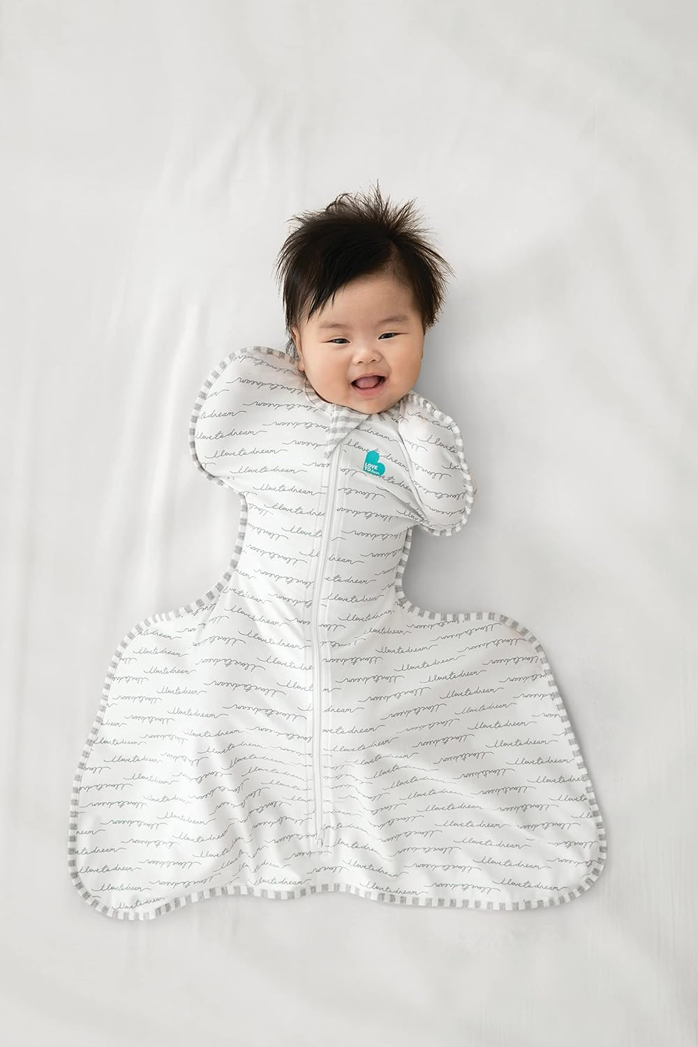 Love to Dream Swaddle up HH 1.0T Stretch Cotton,Stage 1 Medium (6-8.5Kg), Soft & Comfortable Baby Swaddle, Ideal for Moderate Room Temperatures (20-24&deg;C), Safe & Secure Sleep, Dreamer, White " image number 1