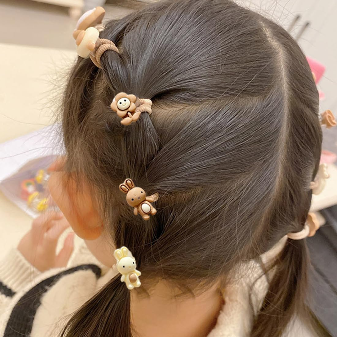 Pack of 20 Baby Girls Hair Bows Hair Bobbles Elastic Headband Ponytail Holder Cute Flower Hair Tie for Baby Girls Toddler Accessories image number 1