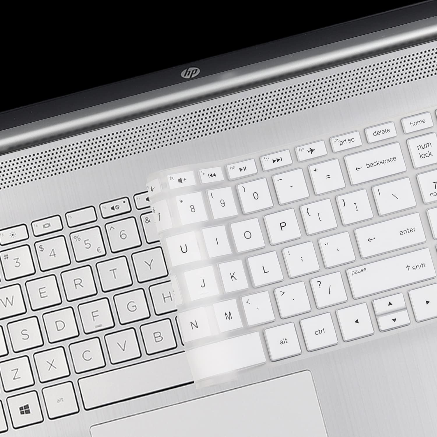 Keyboard Cover Compatible 2020 2019 17.3" HP Envy 17 Series 17M-Ae011 17M-Ae111 /17.3 Hp 17-Bs Series 17-Bs010 17-Bs020 17-Bs019 17-Bs049 /15.6" HP Envy X360 15/15.6" Pavilion 15 -White image number 4