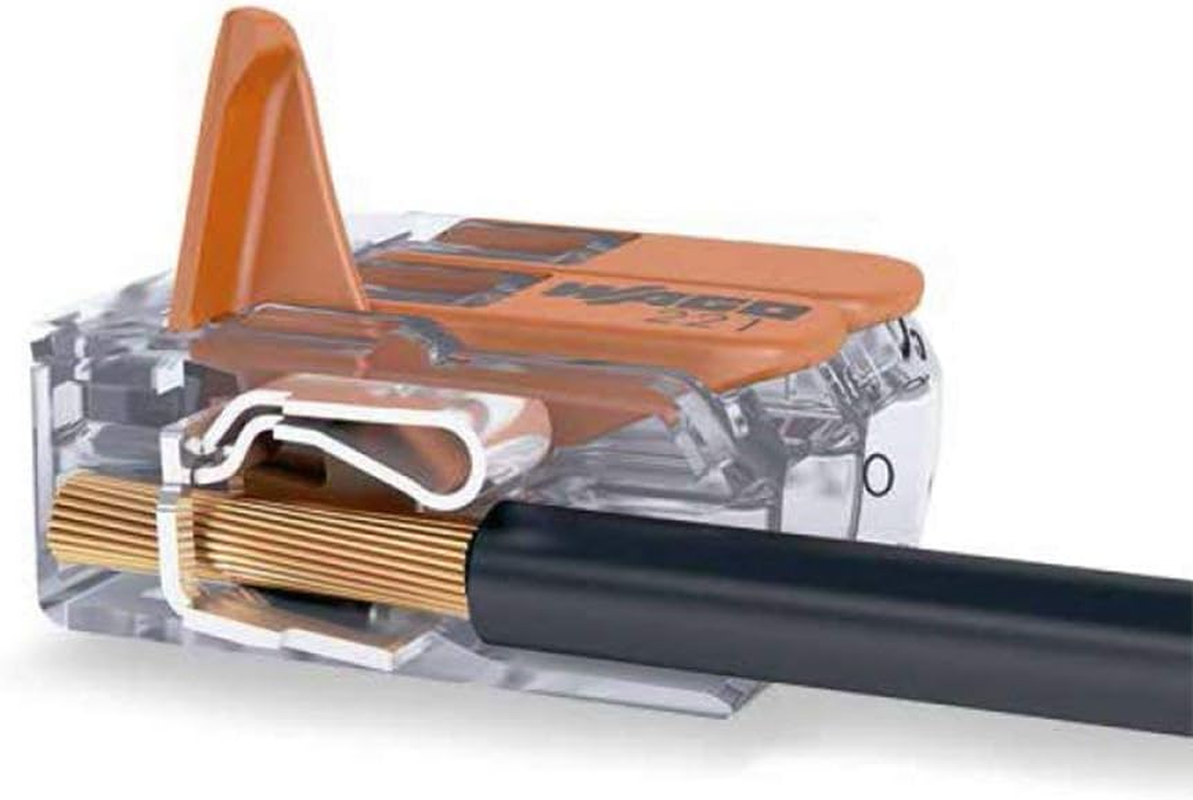 WAGO Set of 50 Wago Connection Terminals 20 X 2 Cores 20 X 3 Cores 10 X 5 Cores with Lever 0.2-4 Mm&sup2; Small Design Transparent image number 2