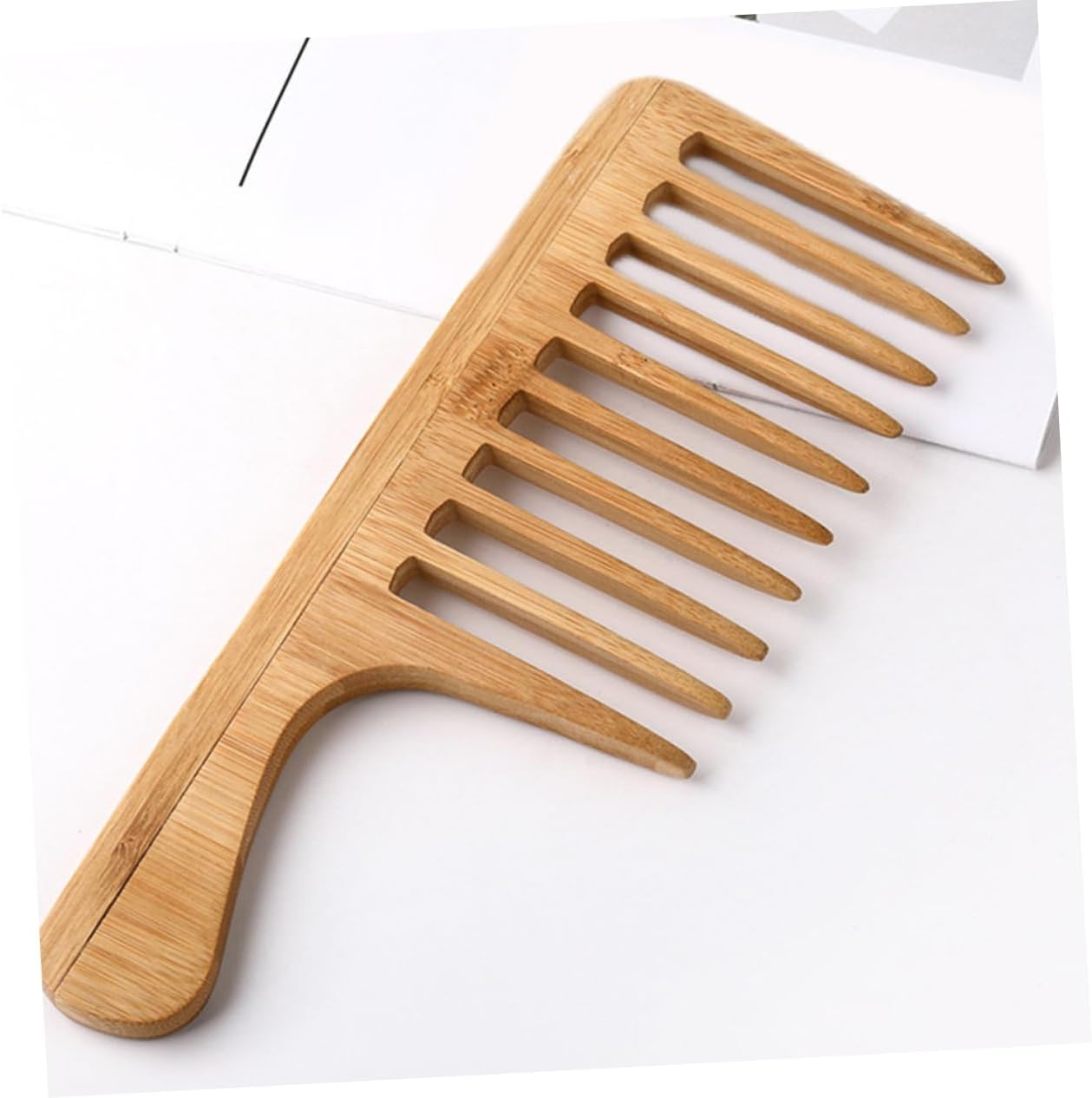 Minkissy 2Pcs Bamboo Wide Tooth Comb for Men Women for Curly Thick Long Hair Detangling Styling Vintage Hair Styling Essential for Home Travel Business Reduces Breakage image number 5