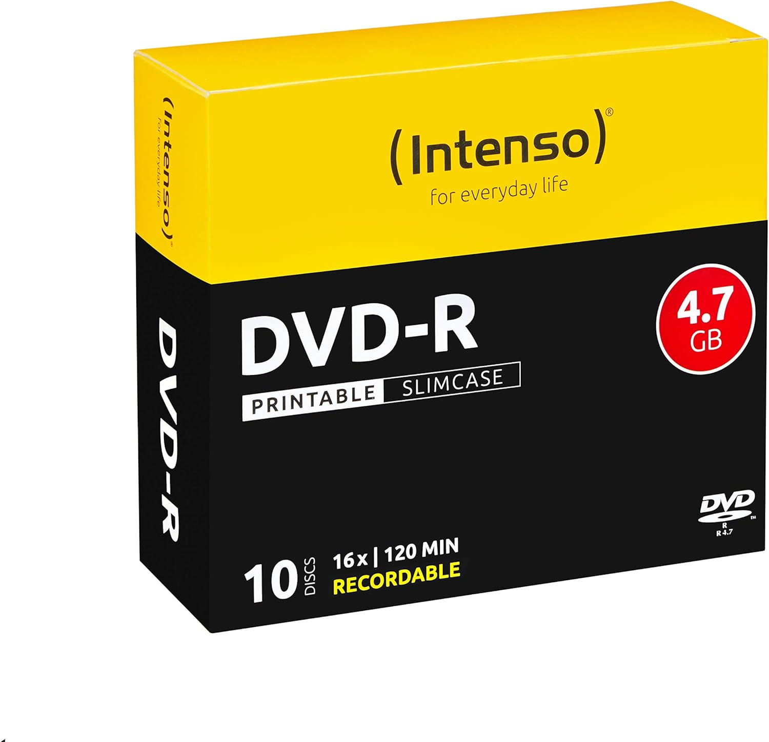 Intenso 4801652 DVD-R Blank Discs 16X Speed 4,7GB 10Er Spindel