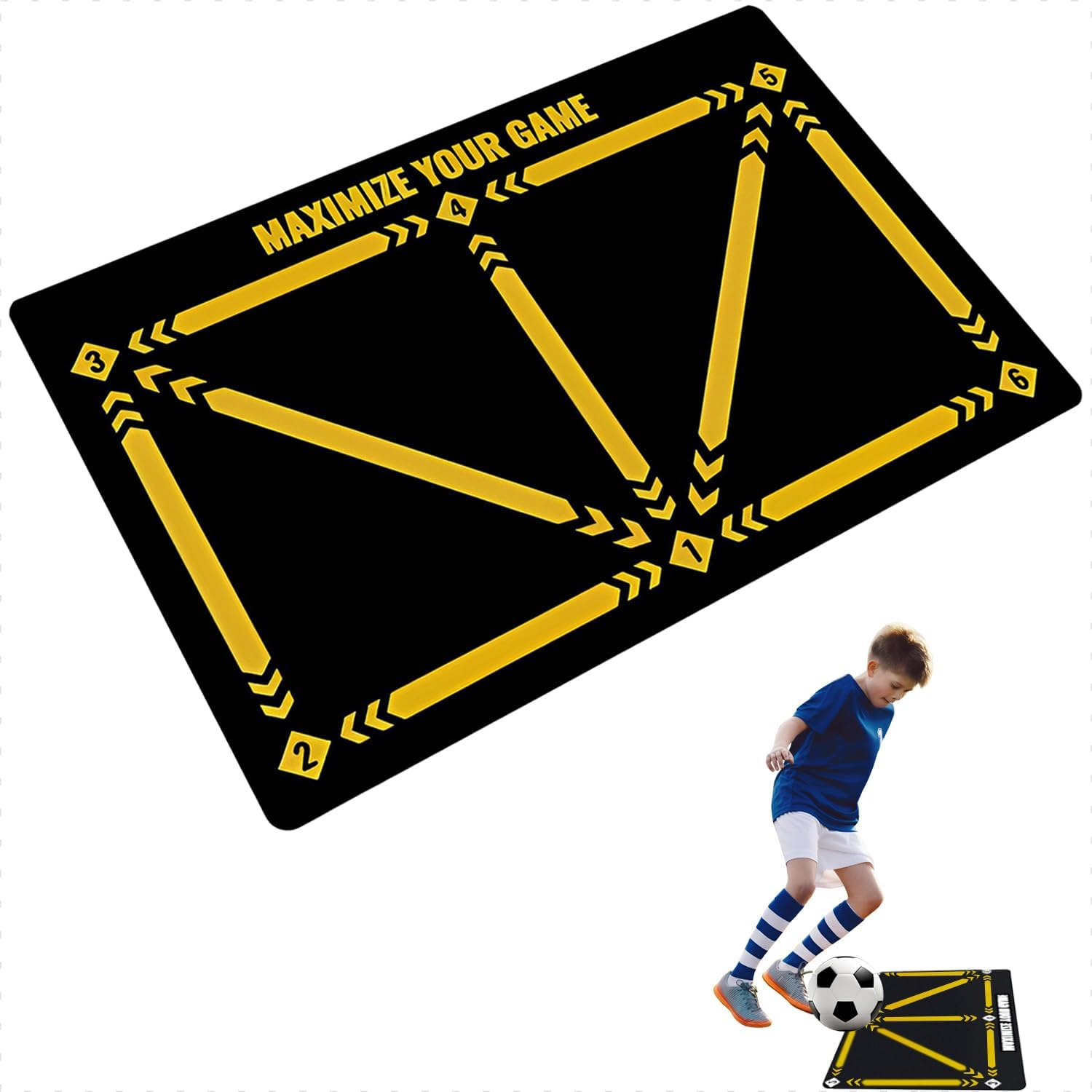 Pro Football Training Mat 90X60Cm with Non-Slip Base & Grip Socks | Portable Soccer Practice Mat for Ball Control, Footwork Drills Indoor Outdoor image number 6