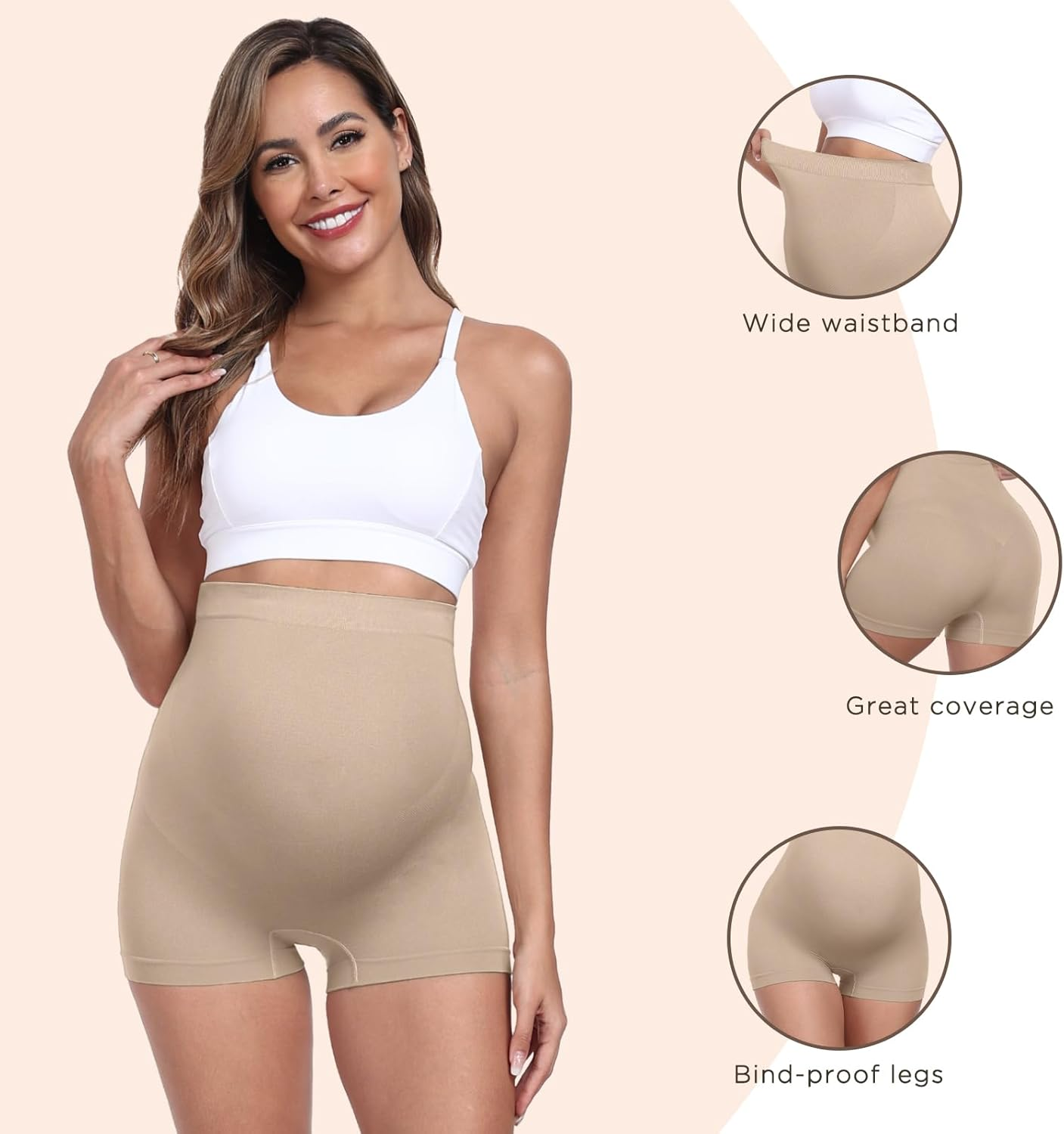 Seamless Maternity Shapewear, Belly Support Pregnancy Underwear for Maternity Photography and Baby Shower Dresses image number 5