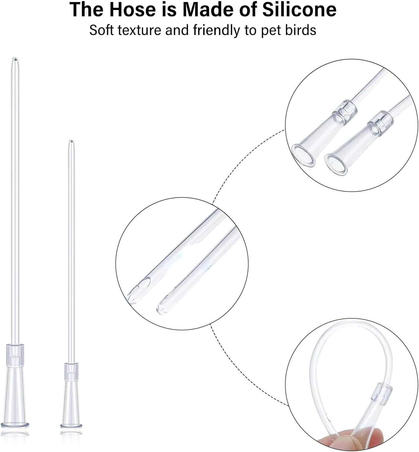 Feeding Syringe for Baby Bird, Syringe, 60Ml Spoon, 8Cm and 12Cm Hose Set for Sick Birds, Reusable Syringe Feeder for Small Animal image number 3