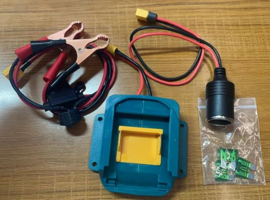 Jumper Adapter Kit for Makita 18V Battery with Batteries Jumper Cables with Cables Cigarette Lighter Alligator Clip Fuse for Jump Starting Dead or Weak(Battery Not Included) (61CM)