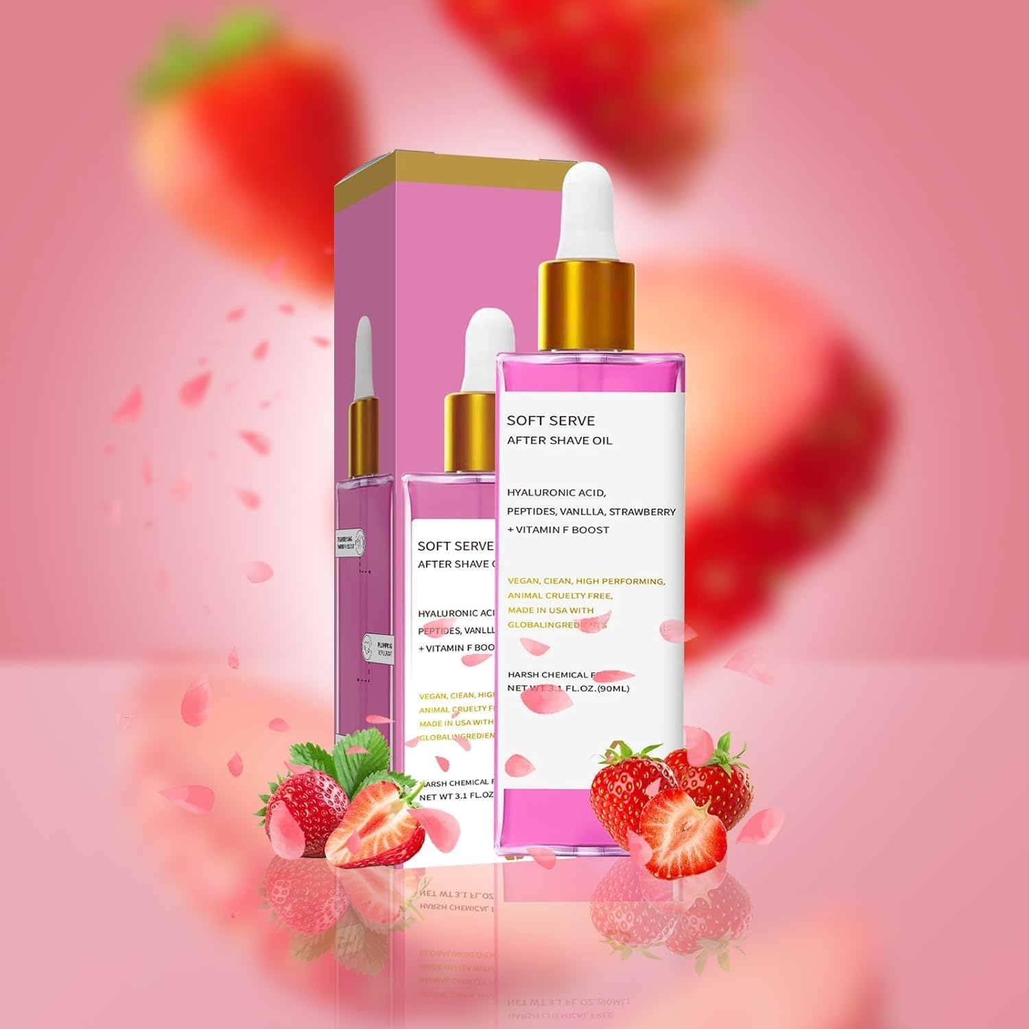 After Shave Oil, Women Strawberry Vanilla after Shave Oil for Smooth Skin, Soothing & Hydrating Treatment to Prevent Ingrown Hairs Dryness (1PCS, 1) image number 4