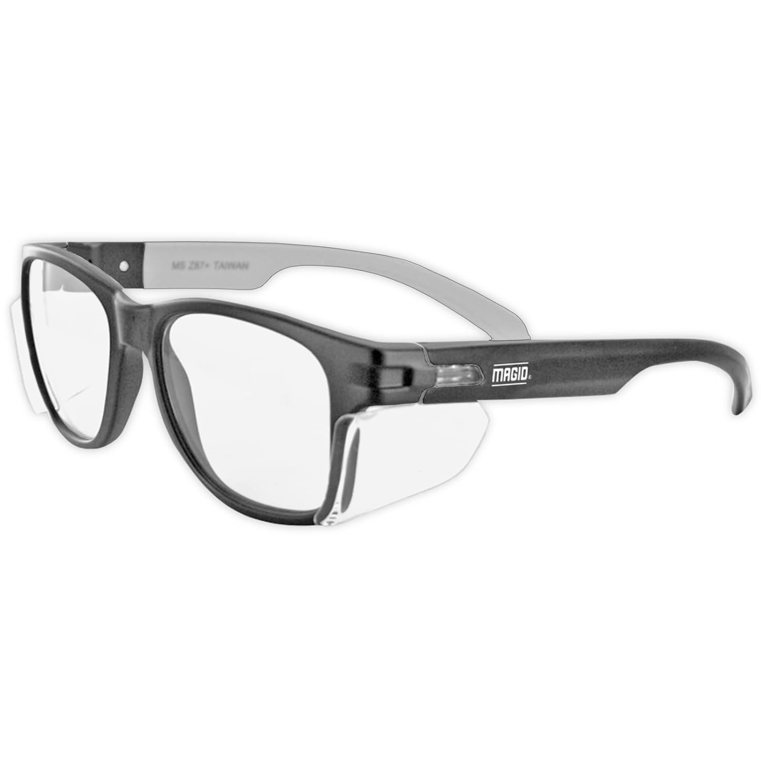 MAGID Iconic Y50 Design Series Safety Glasses with Side Shields | ANSI Z87+ Performance, Scratch & Fog Resistant, Reduce Eye Strain & Fatigue, Cloth Case Included, 1 Pair, Clear Lens, 1 image number 4