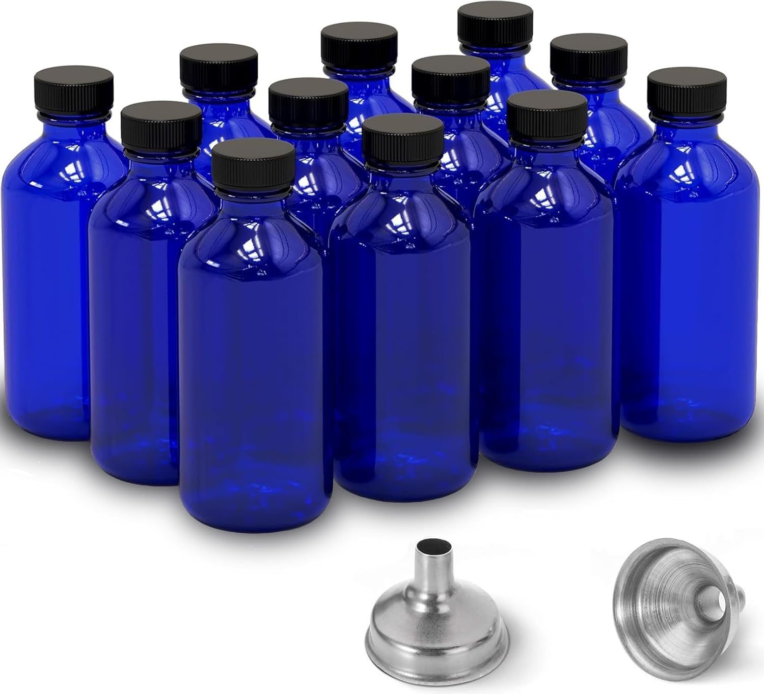 DIDITIME 6 Pack 2 Oz Juice Bottles with Lids & Stainless Steel Funnels, Wellness Ginger Shots Bottles, Mini Travel Bottles, 60Ml Small Jars with Lids for Potion, Ginger Shots, Oils, Juice