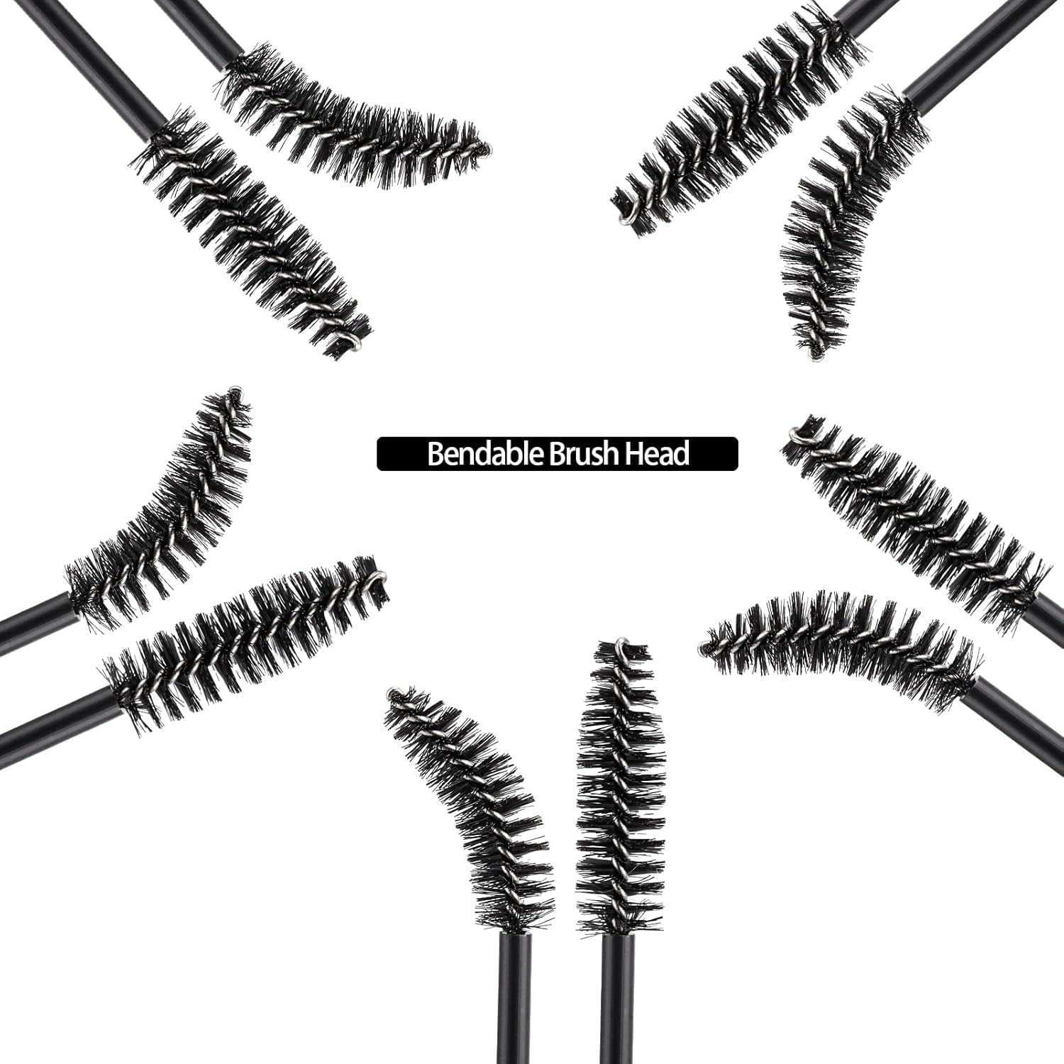 500Pcs Mascara Wands Eyelash Brush Spoolies for Eyebrow Eye Lash Extension (Black-1) image number 1