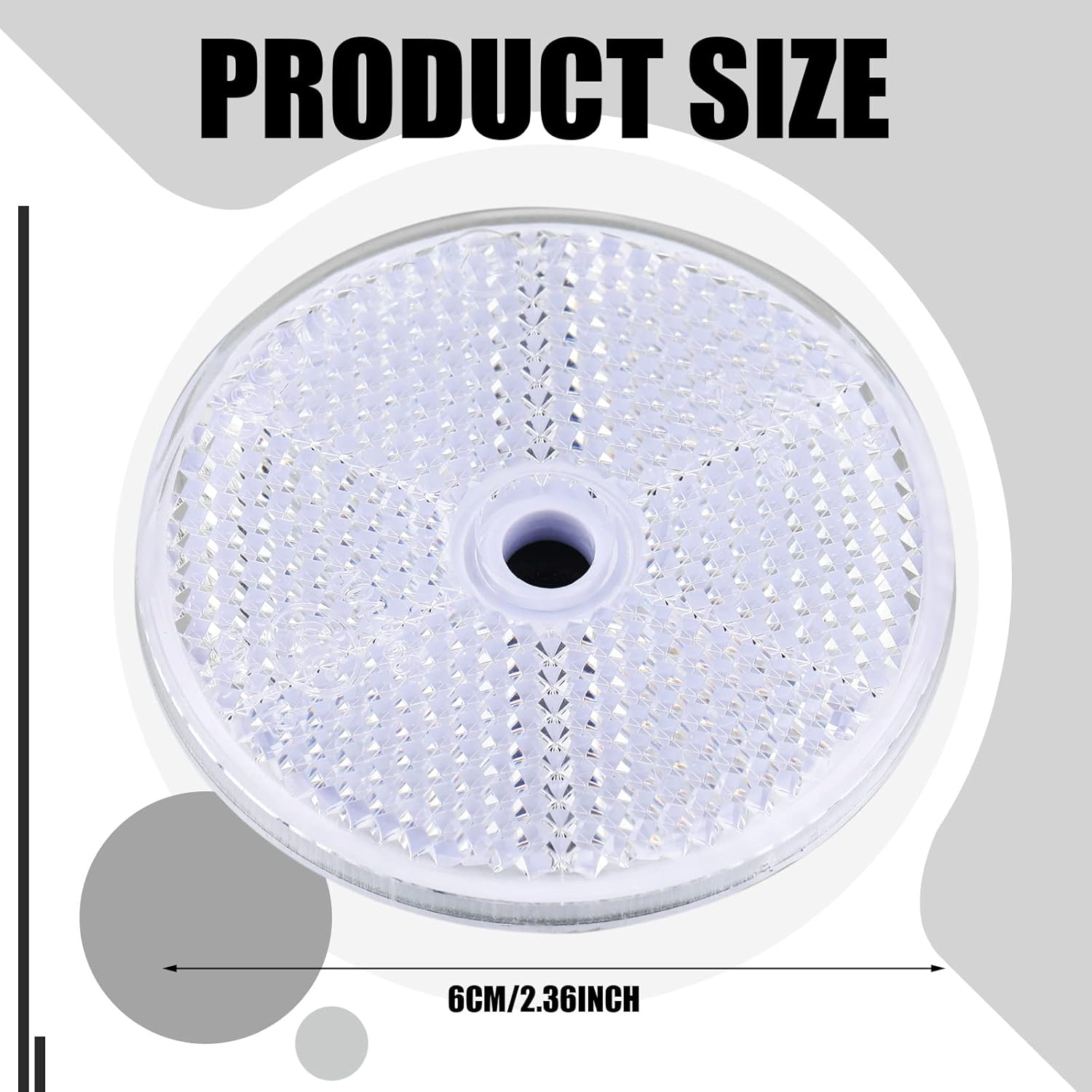Kingdder 16 Pack Front round Reflector for Driveway Fence Gate Posts Trailers Safety Reflectors with Center Mounting Holes Automobiles Boats Mailboxes(White) - Yellow Green image number 4