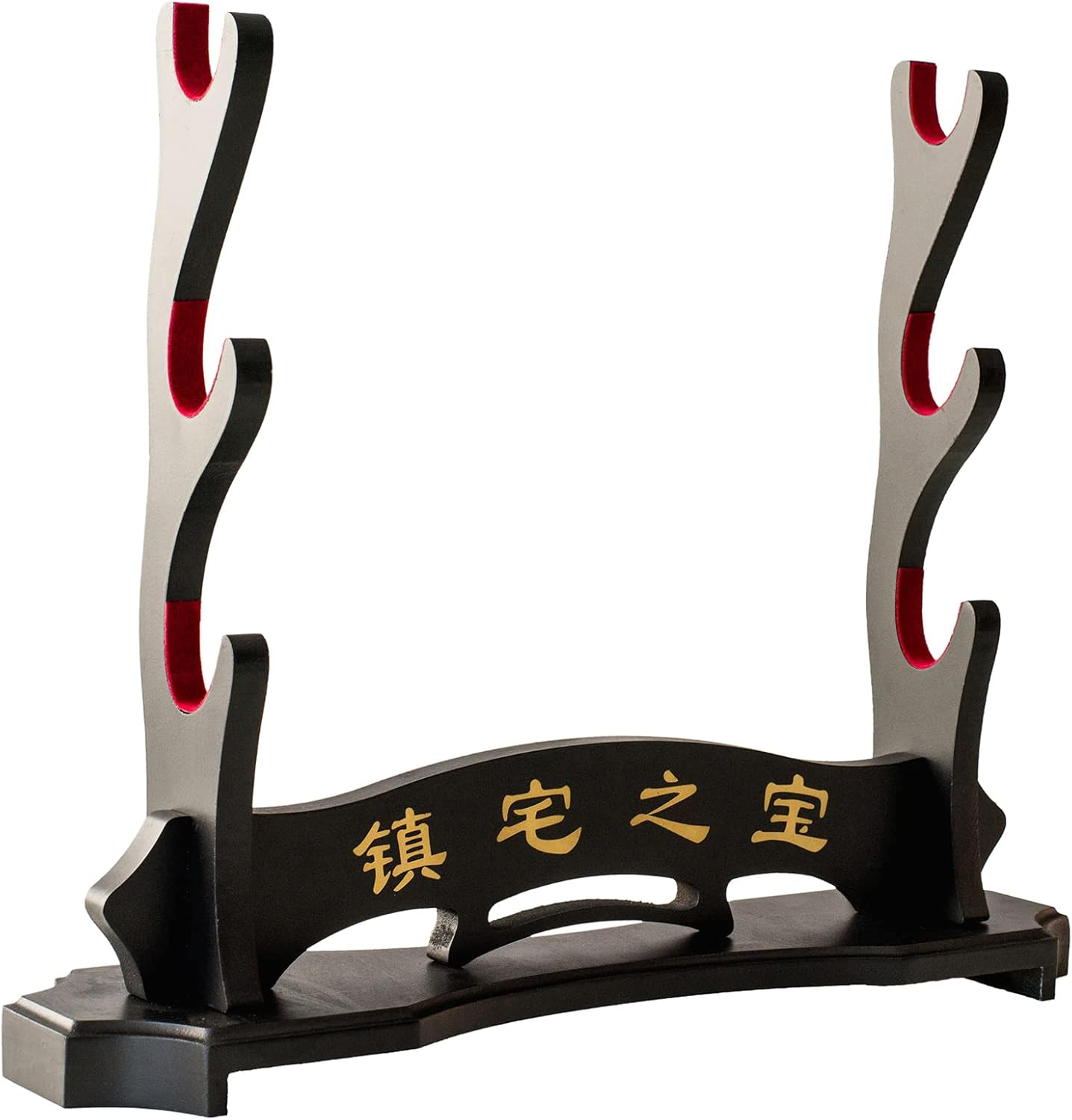 FOXSMZZ Sword Holder Samurai Sword Stand Display Katana Wakizashi Tanto Velvet Padded Wall Hanger Sword Rack (1 Tier)