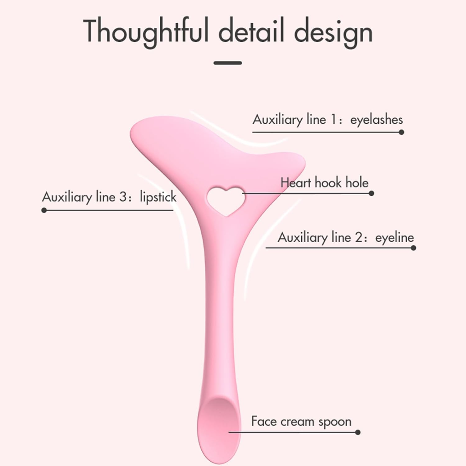 2PCS Silicone Eyeliner Tool and Eye Makeup Aid Set, Precision Eyeliner Guide with Measurement Markings and Sharp Angled Tip, Mascara Protection Shield, Eyeliner Application Helper, Lipstick Shaping - 3Pcs image number 2