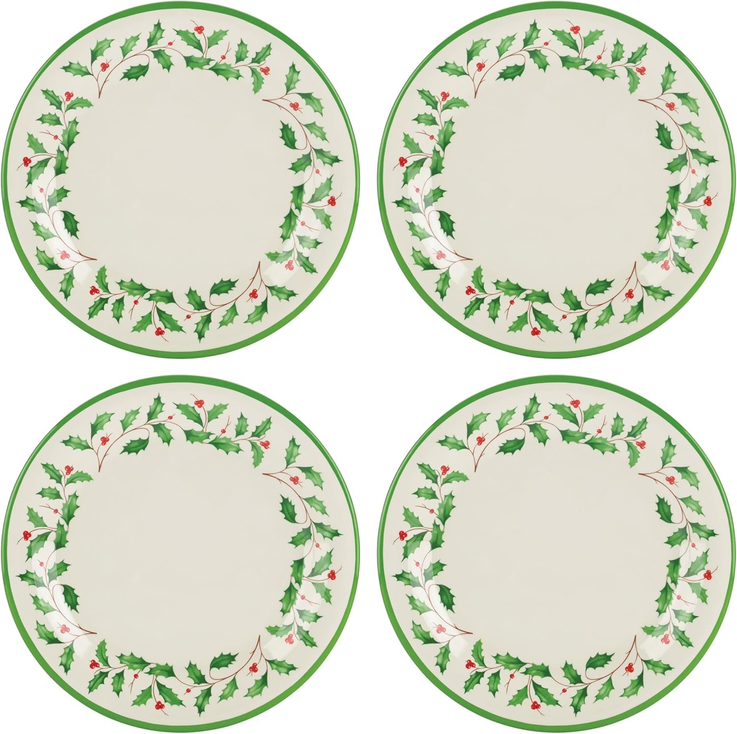 Lenox 863668 Holiday 4-Piece Melamine Accent Plate Set, 12 Cubic Inches