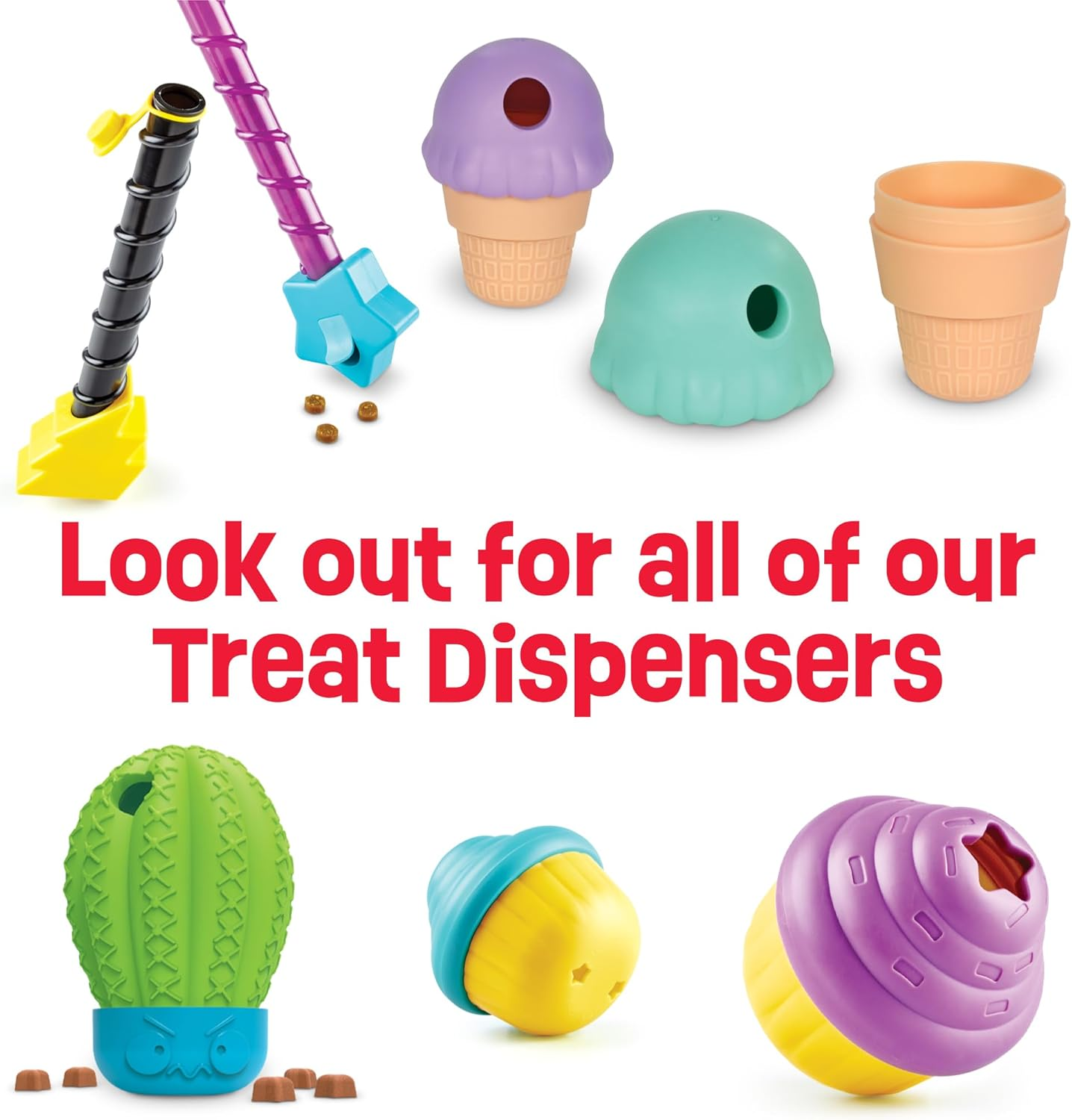 Brightkins Small Ice Cream Cone Treat Dispenser - Dog Toys, Treat Dispenser for Dogs image number 3